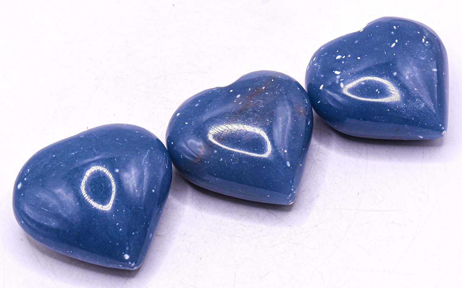 Blue Angelite Puffy Heart Crystal from Peru