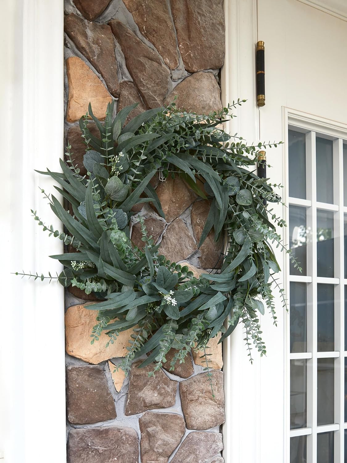 24 Inch Artificial Eucalyptus Wreath for Front Door