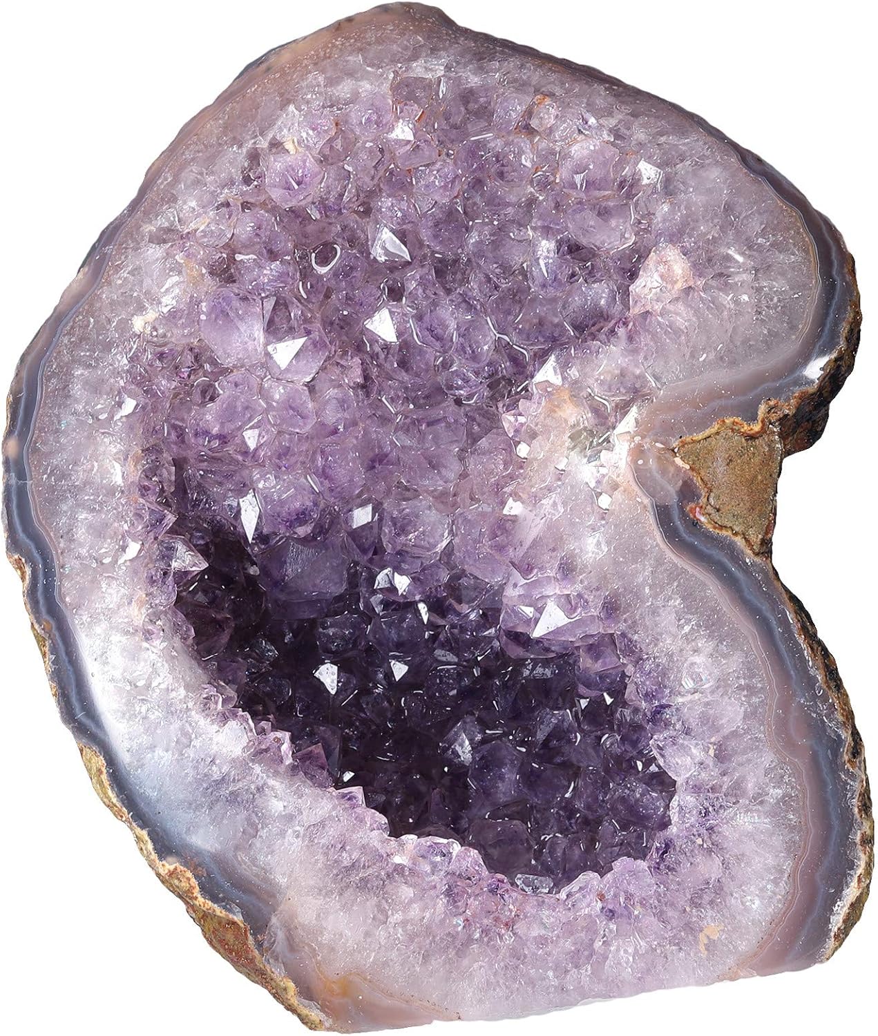 Rockcloud Natural Purple Amethyst Crystal Cluster Geode Druzy Decoration