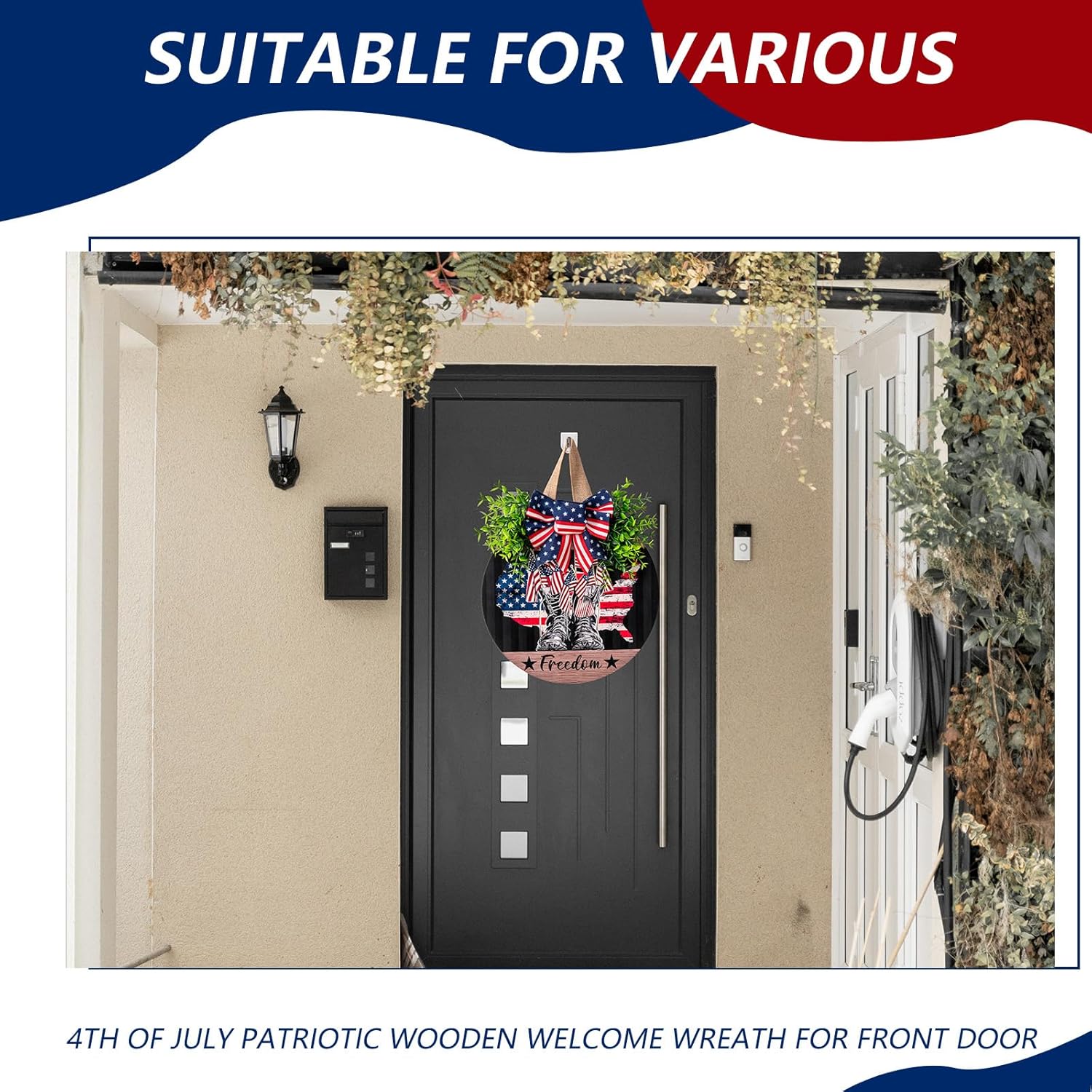 4th of July Patriotic Door Wreath Sign