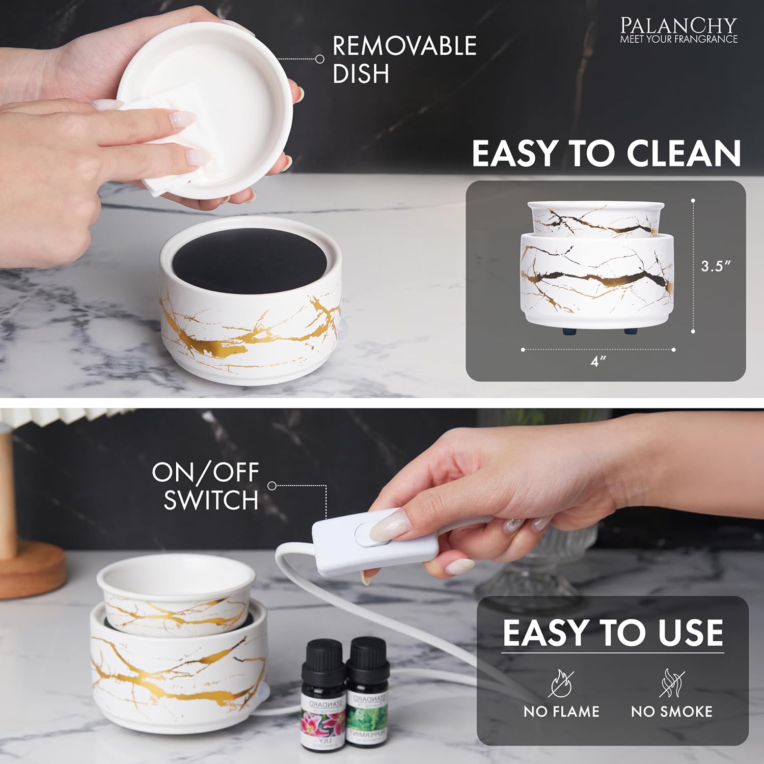 PALANCHY 3-in-1 Wax Melt Warmer Ceramic Electric