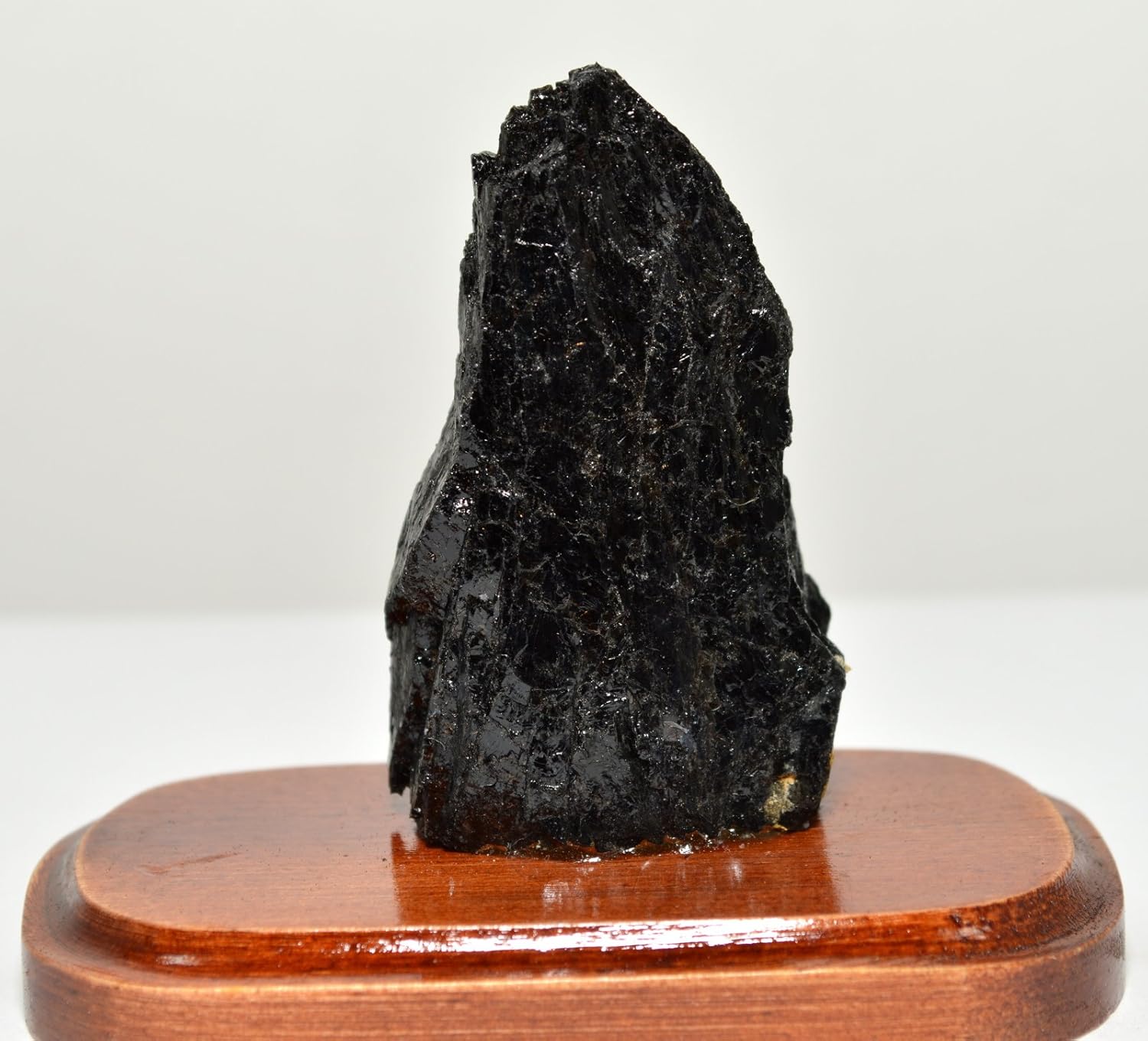 HQRP Black Tourmaline Cluster on Wood Base Natural Schorl Crystal