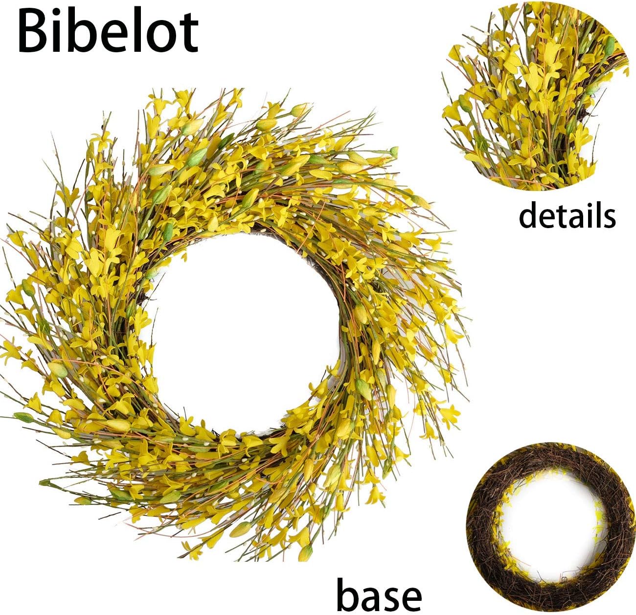 Bibelot 18 Inch Artificial Forsythia Flower Wreath