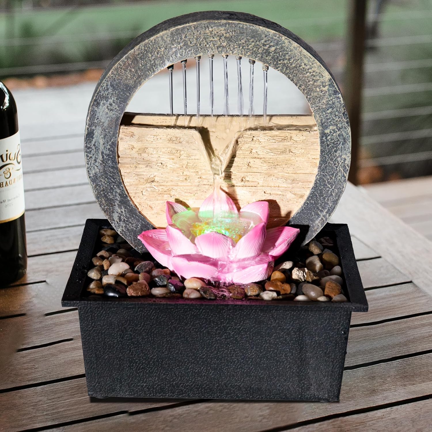 Vipush Tabletop Water Fountain with LED Light