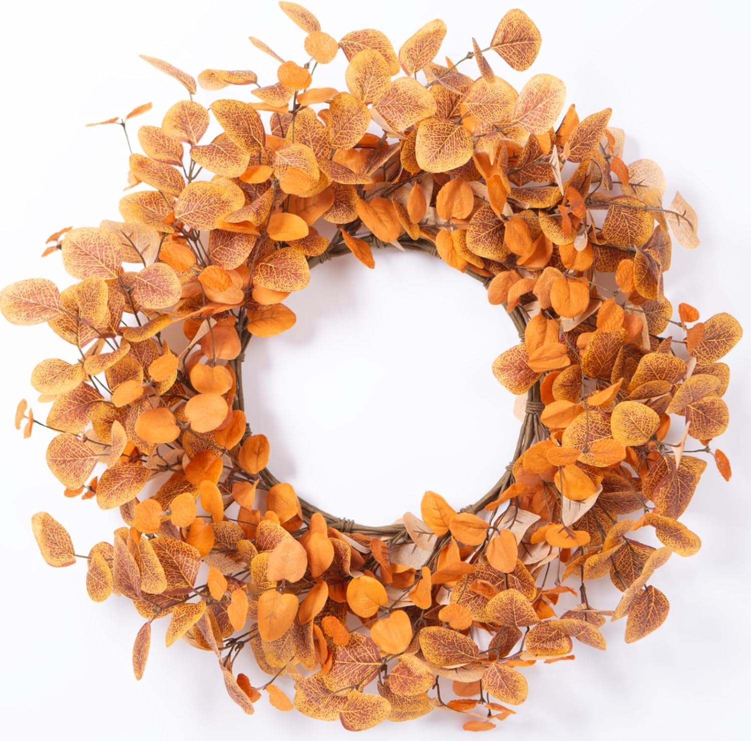 Fall Wreath for Front Door 22 Inch Autumn Decor with Eucalyptus Leaves