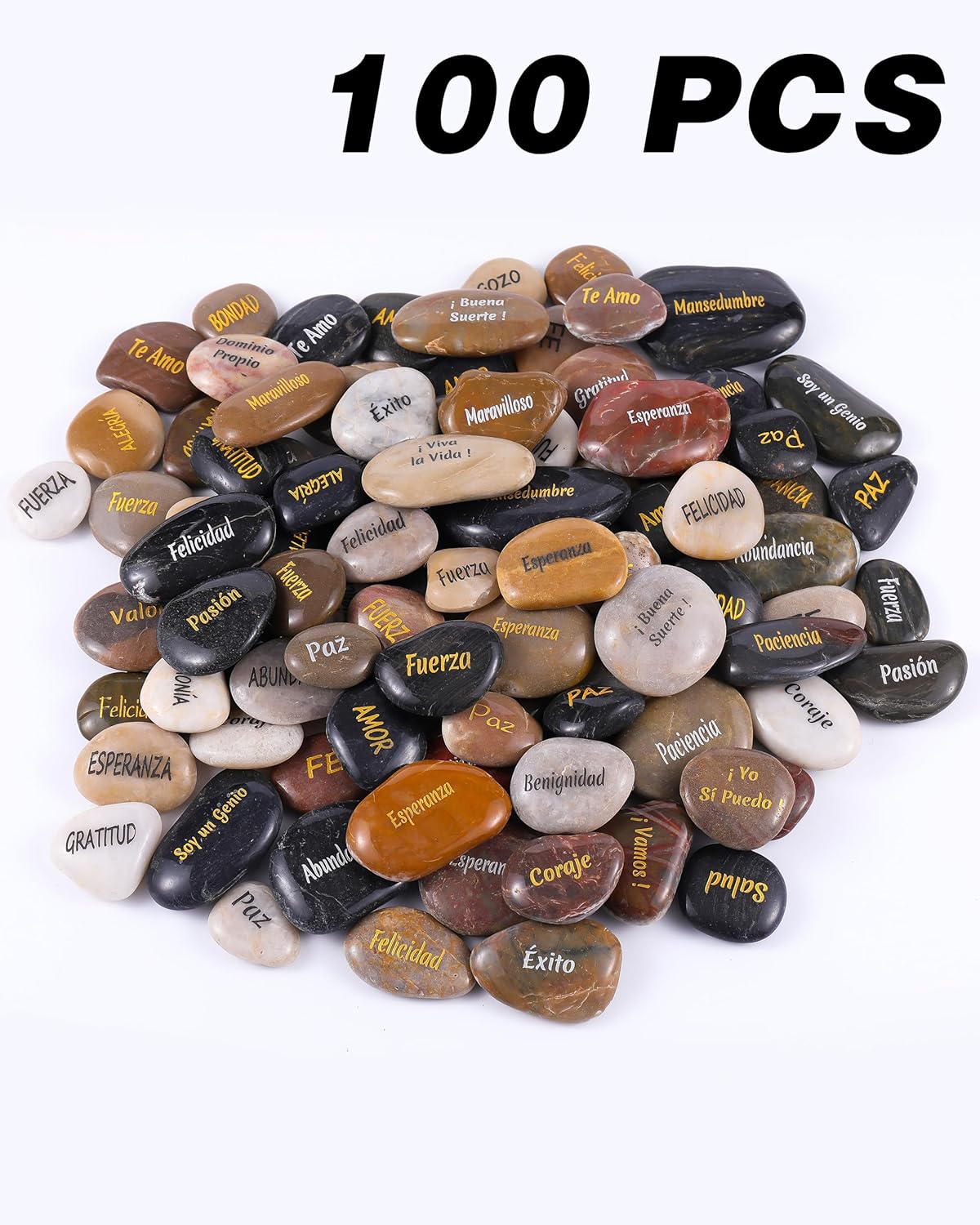 ROCKIMPACT 100 Spanish Engraved Rocks for Inspiration