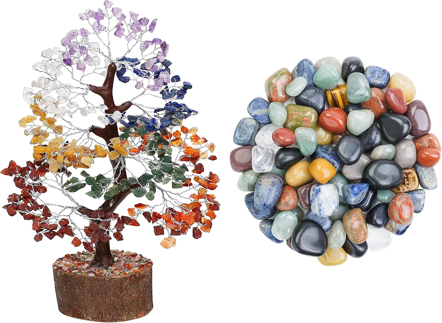 Crocon Seven Chakra Gemstone Tree Feng Shui Figurine