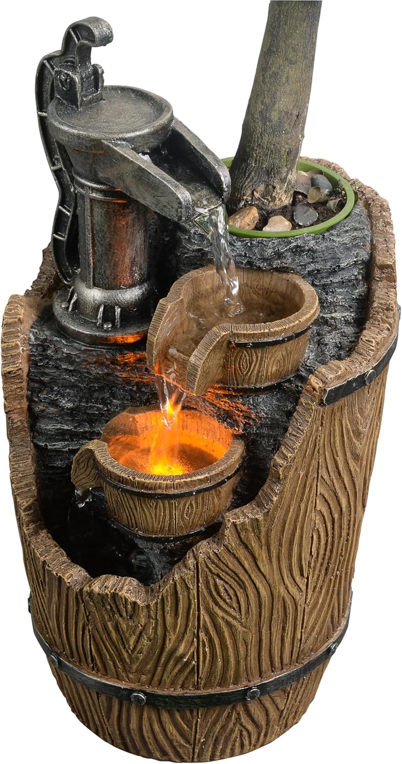 Tabletop Fountain with LED Lights for Relaxation and Air Purification