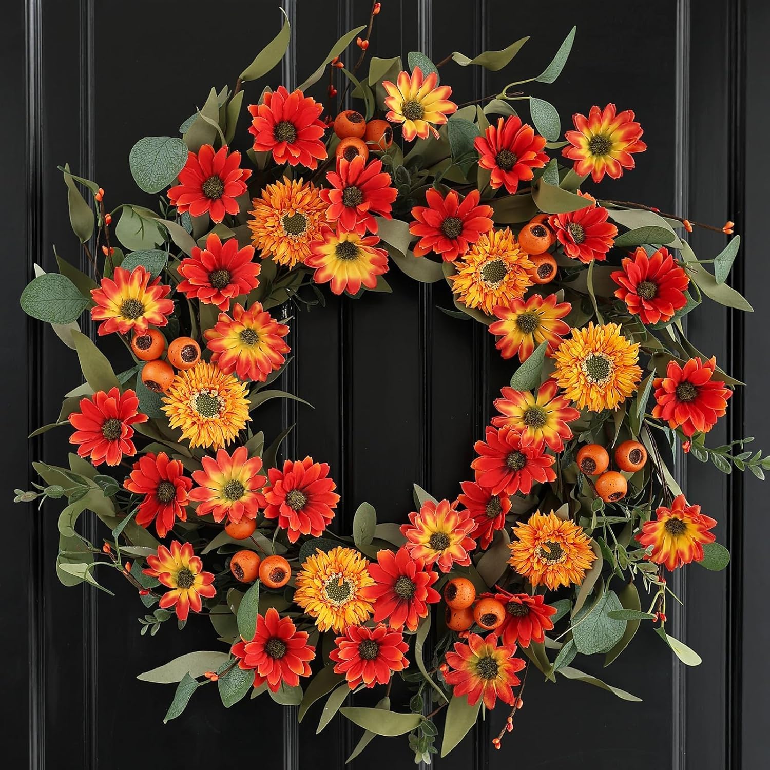 Hometrance 20 Inch Autumn Wreath for Front Door
