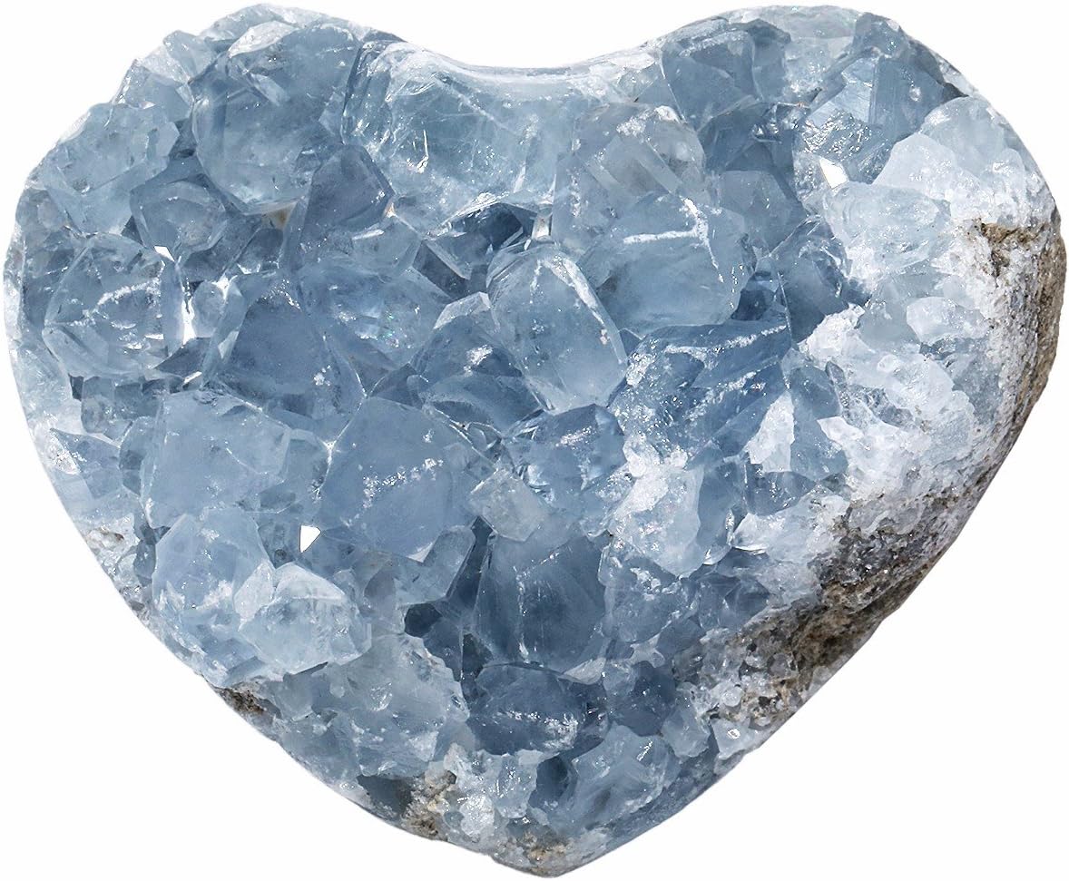 Rockcloud Natural Blue Celestite Crystal Cluster Home Decoration
