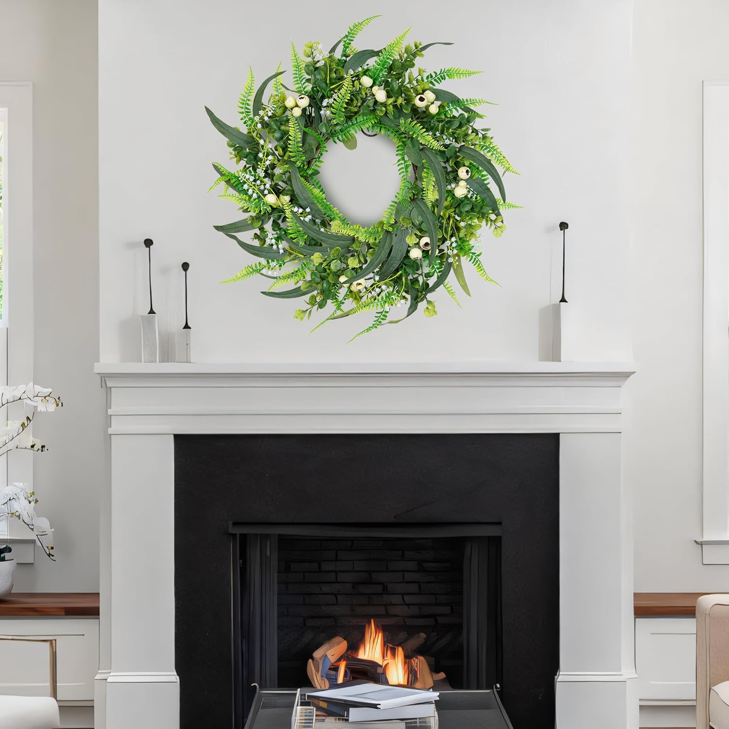 24 Inch Spring Wreath for Front Door Decor