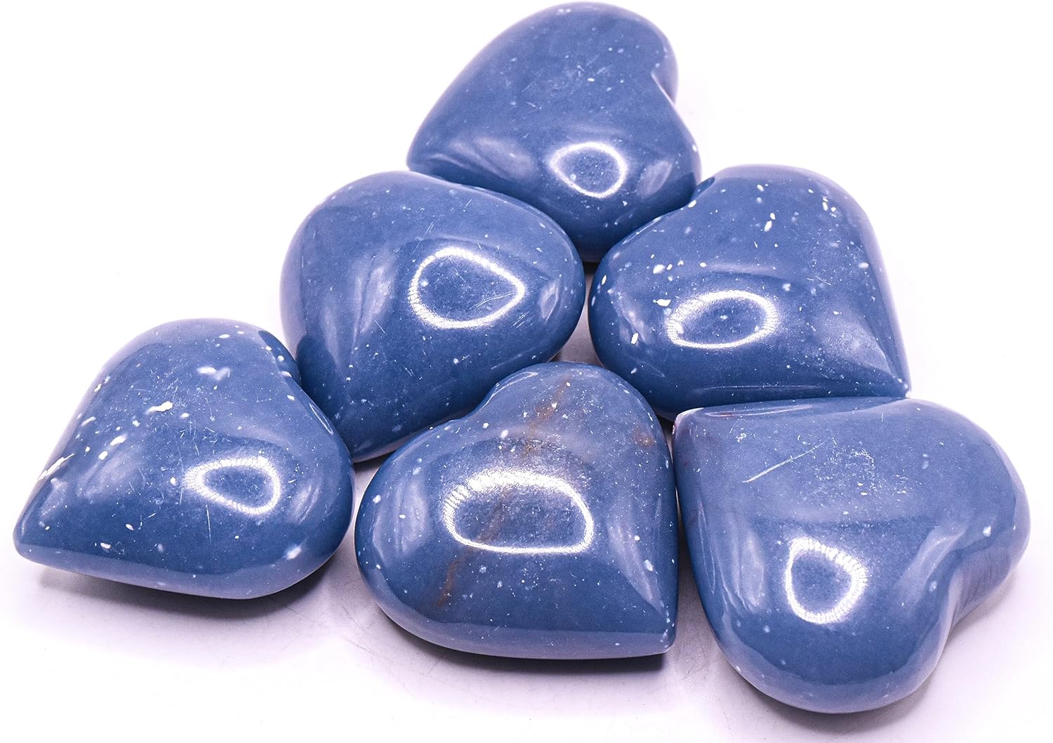 Blue Angelite Puffy Heart Crystal from Peru