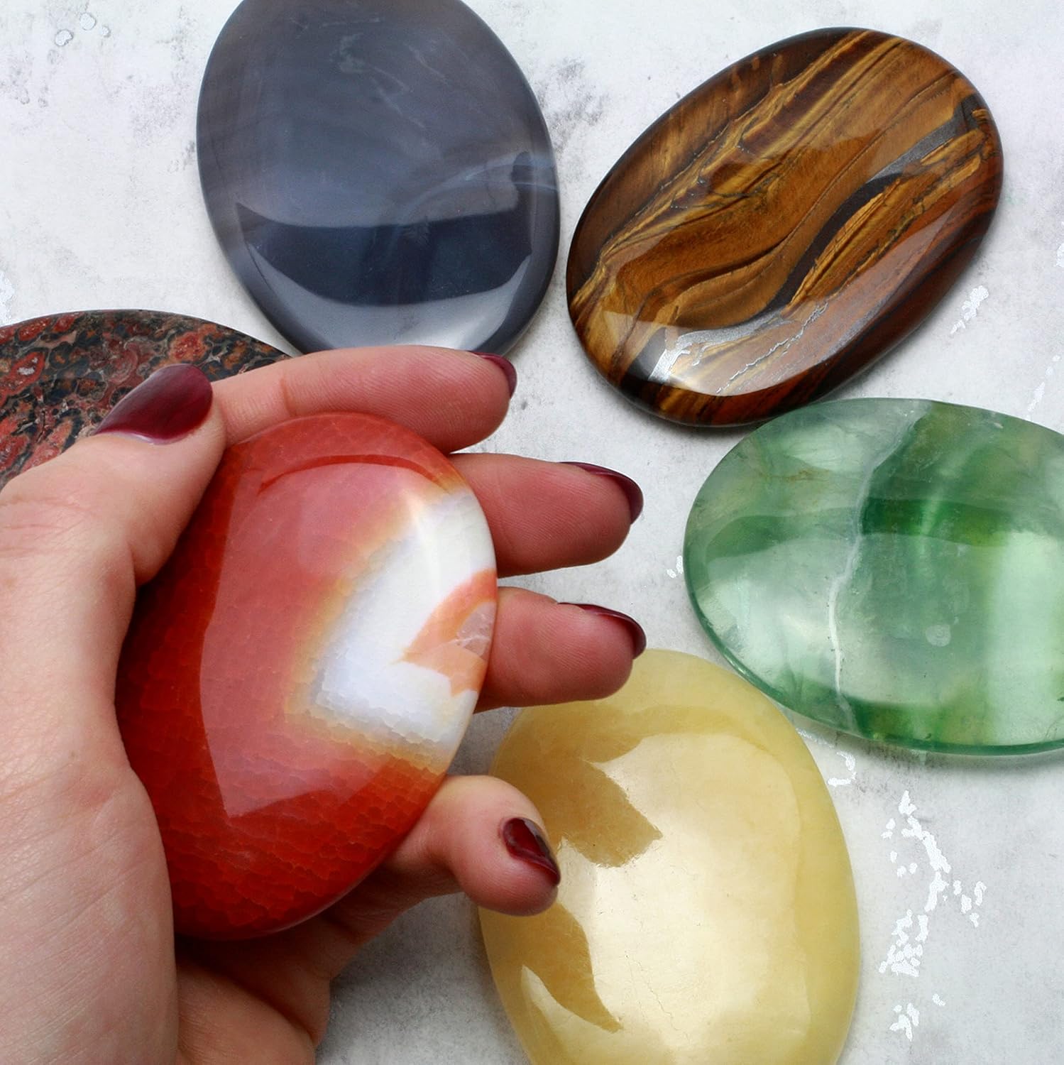 CrystalAge Hematite Palm Stone 70x50mm