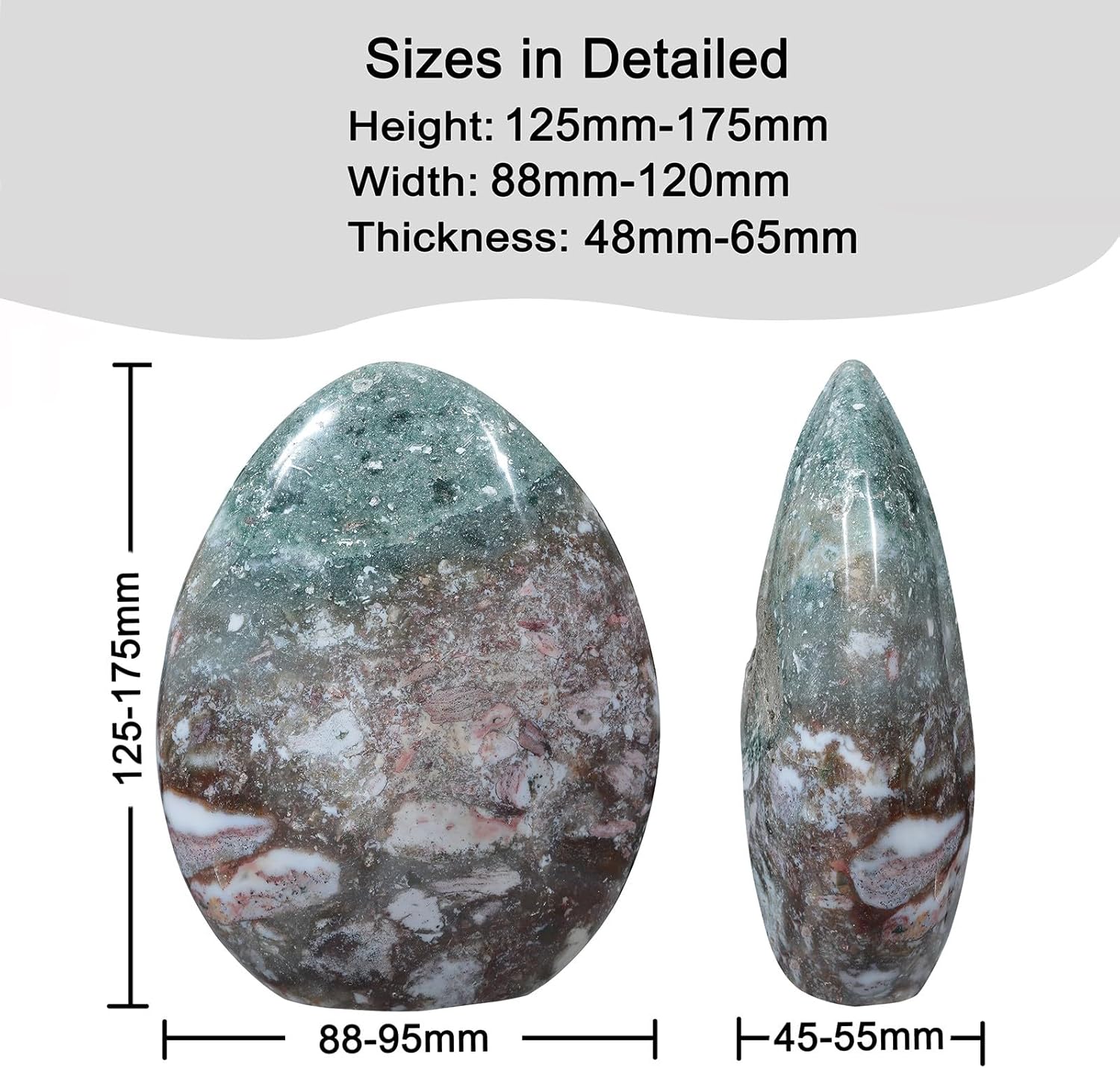 Nupuyai Natural Ocean Jasper Stone for Home Decor and Meditation