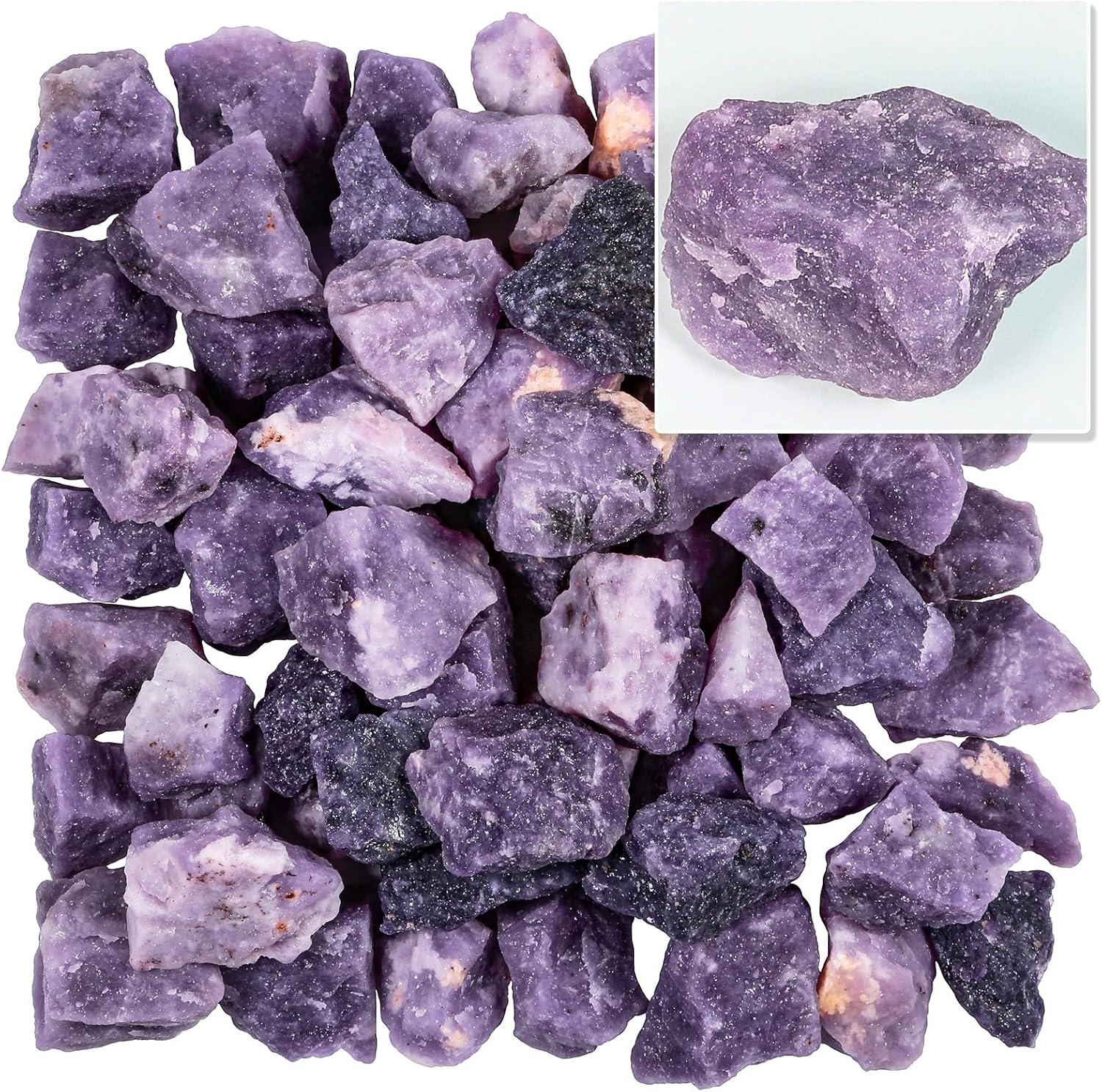 Nupuyai Natural Raw Stones for Tumbling and Decor Lilac 8-14 PCS