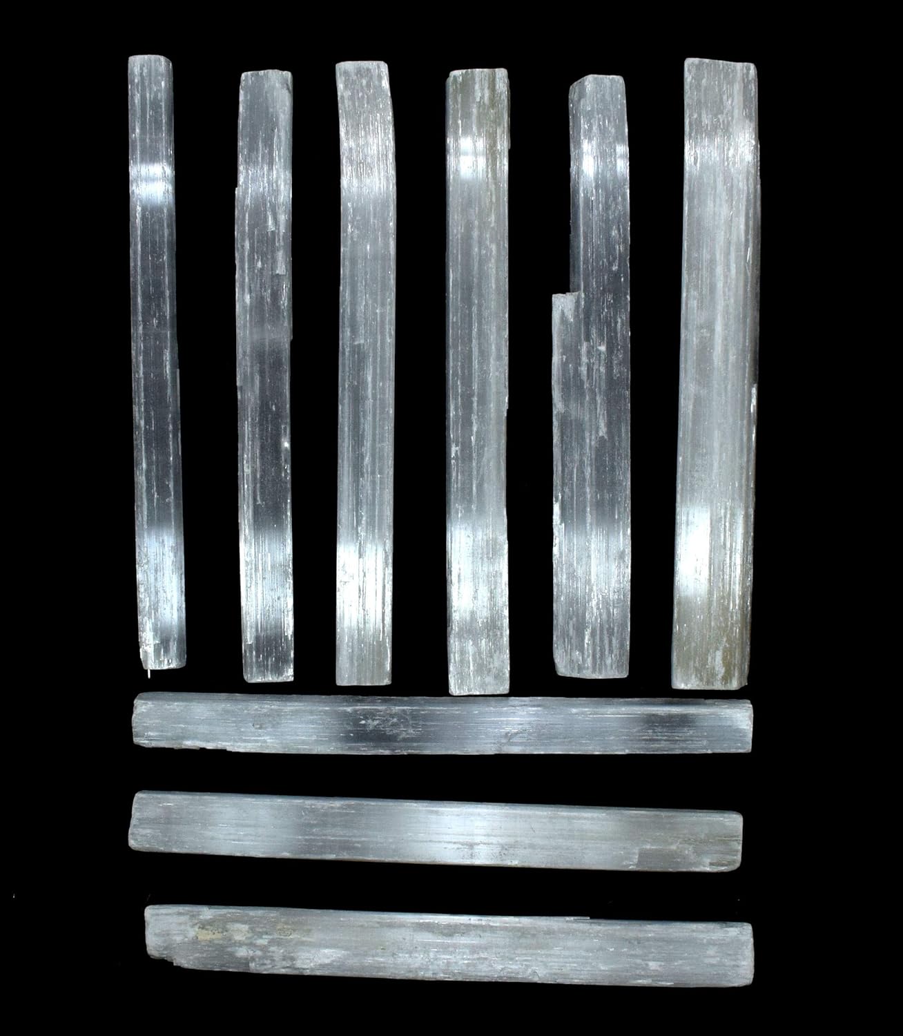 8 White Selenite Sticks 20PCS Natural Decor Stones