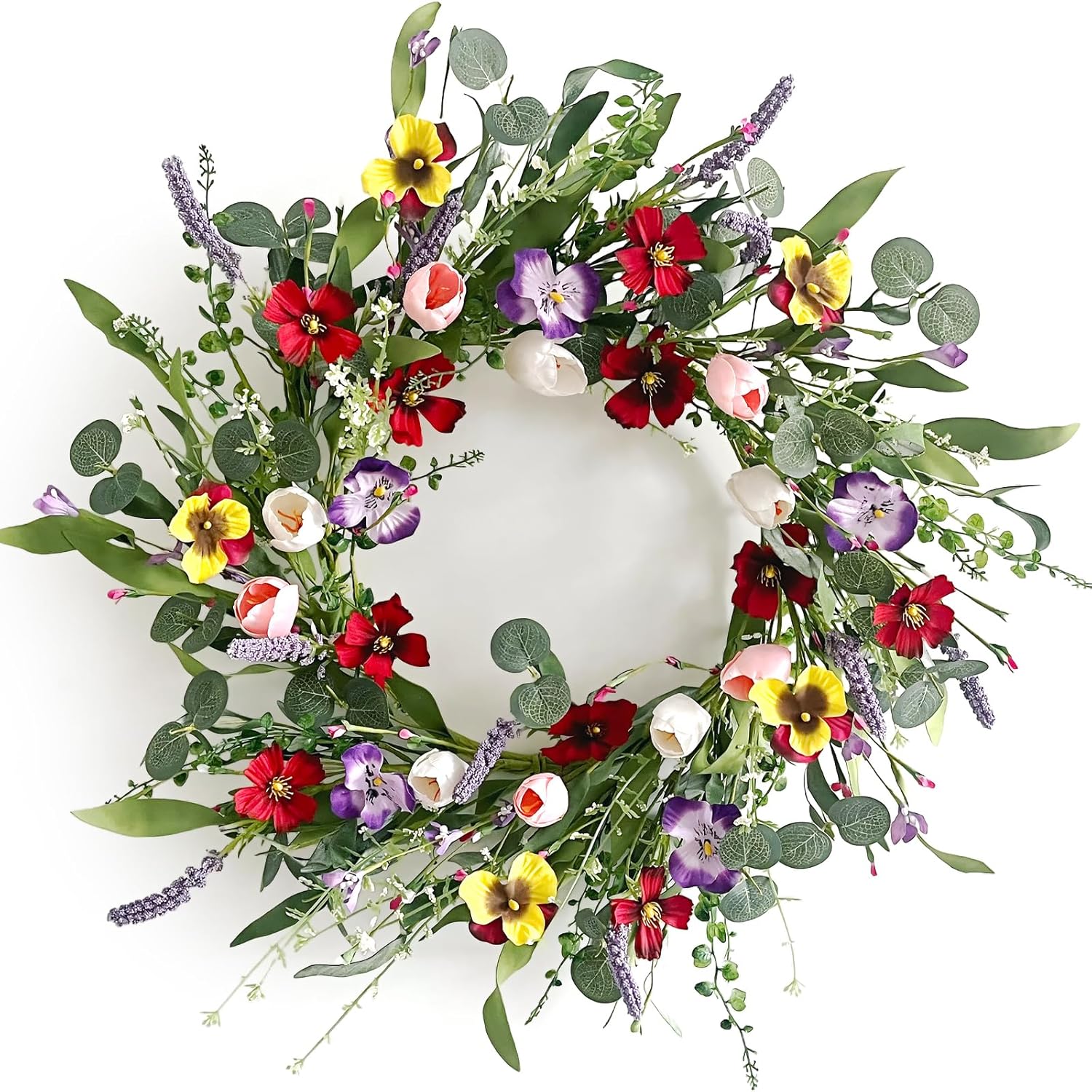 Huashen 22 Inch Summer Wreath for Front Door