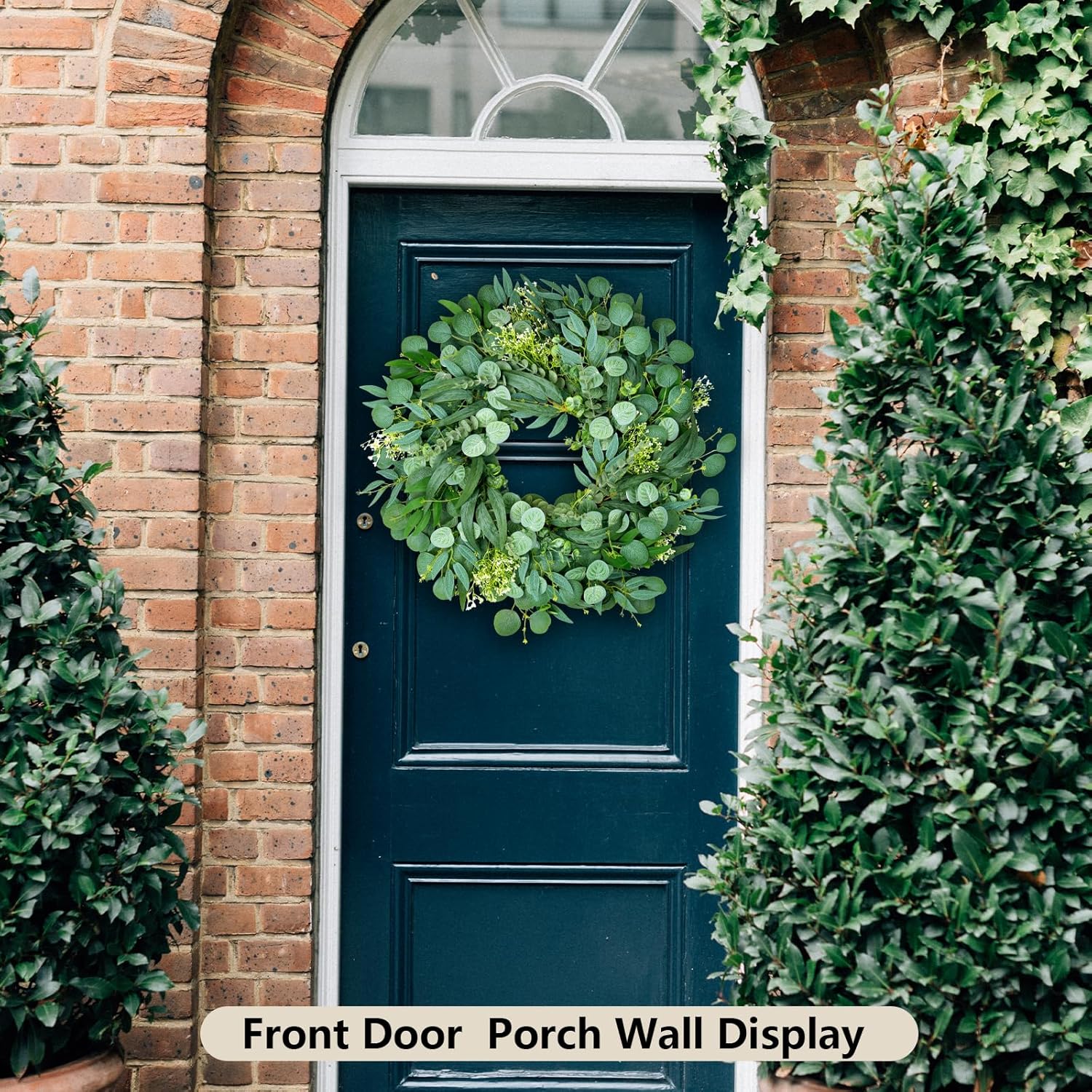 26 Inch Eucalyptus Wreath for Front Door Year Round