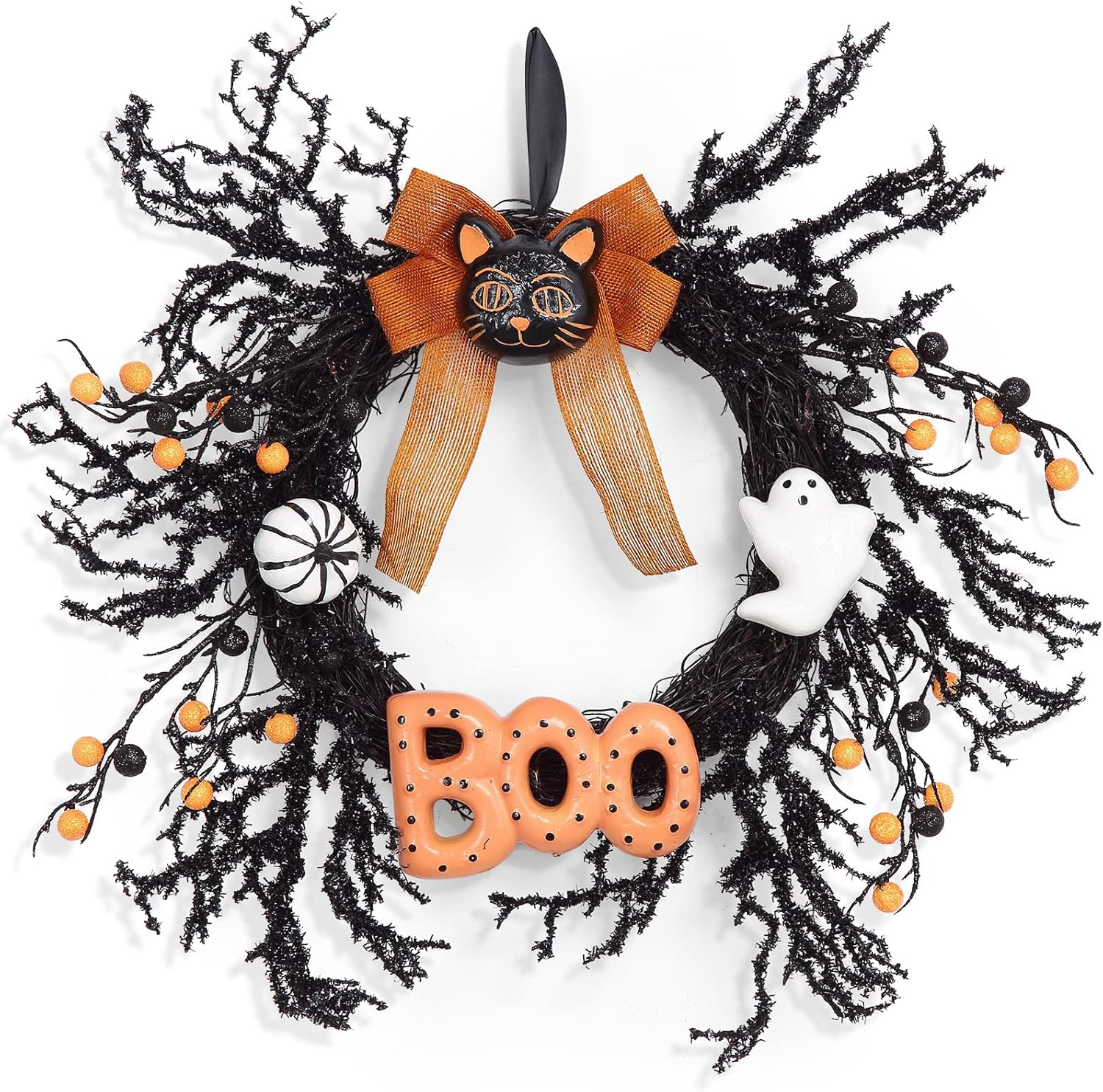 Adeeing 18 Inch Halloween Wreath Front Door Decor