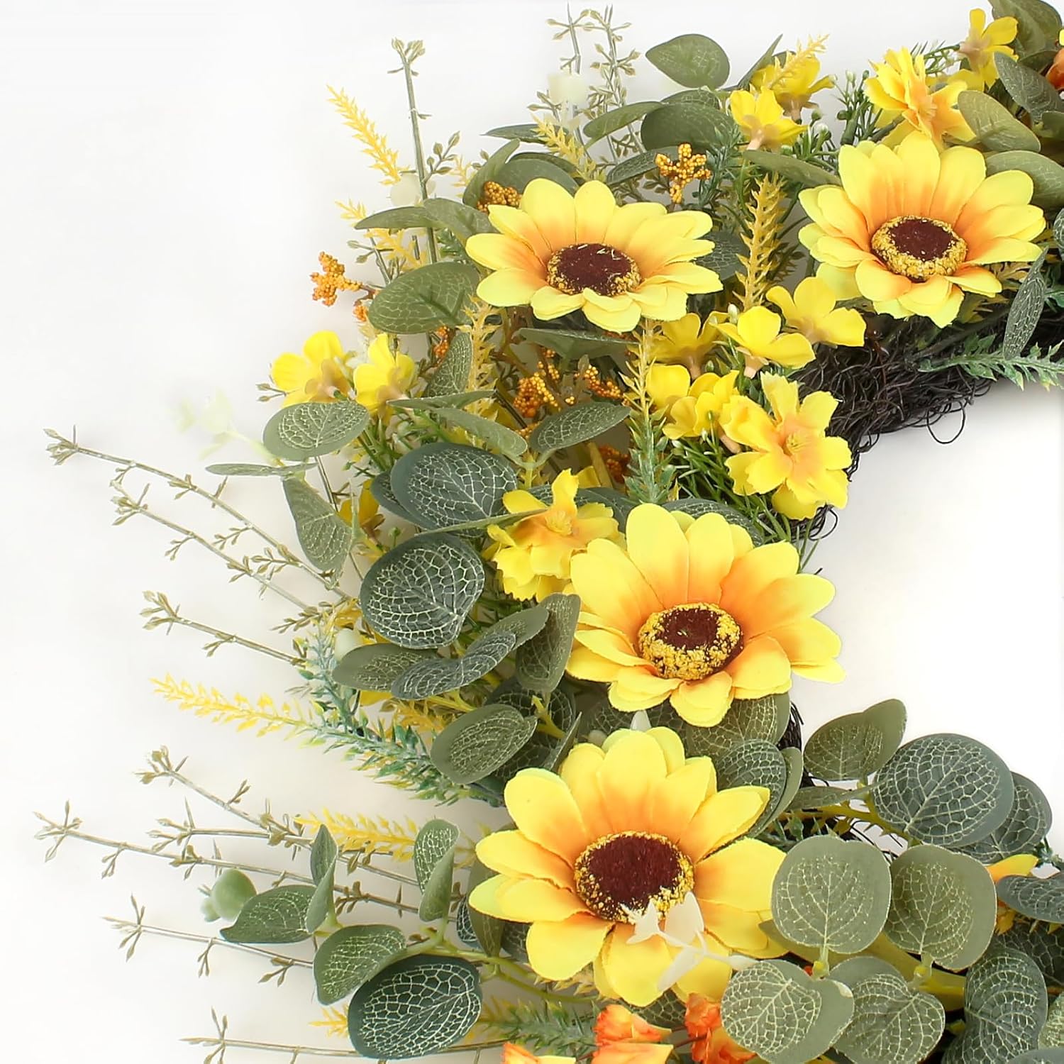 24 Yellow Sunflower Wreath with Headband and DIY Accessories