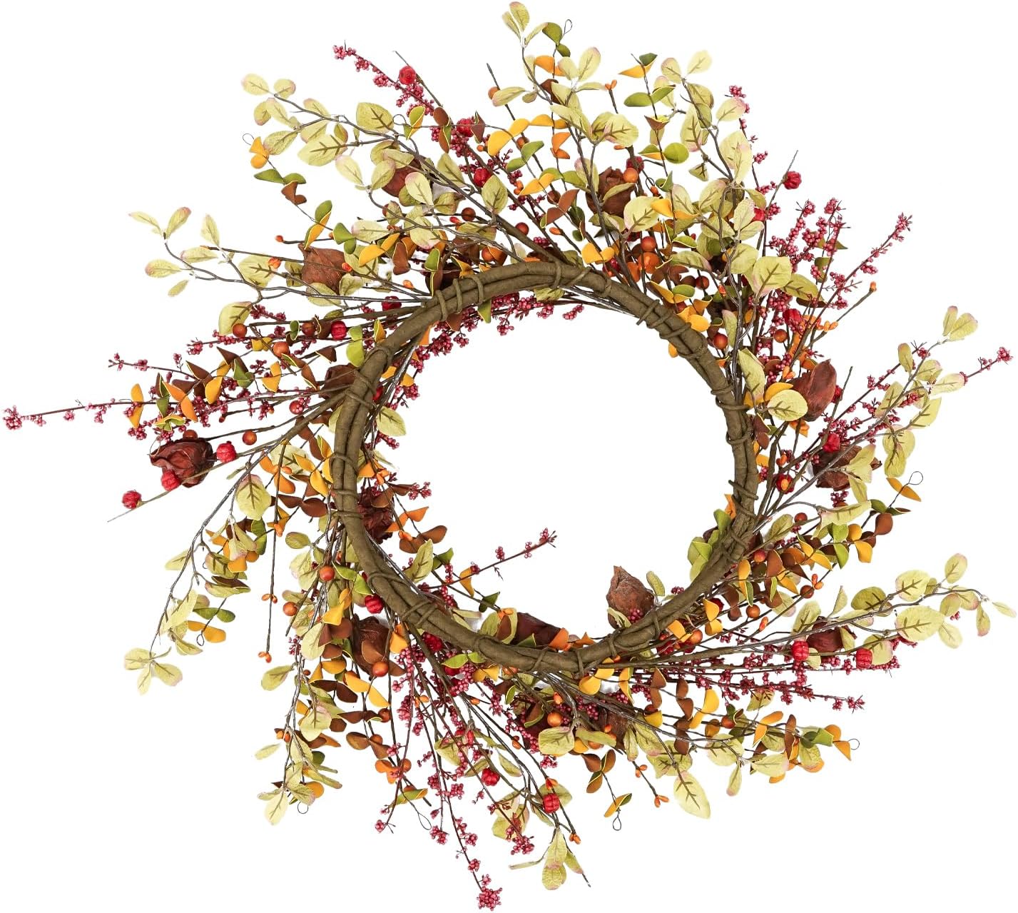 YNYLCHMX 18 Inch Fall Wreath for Front Door