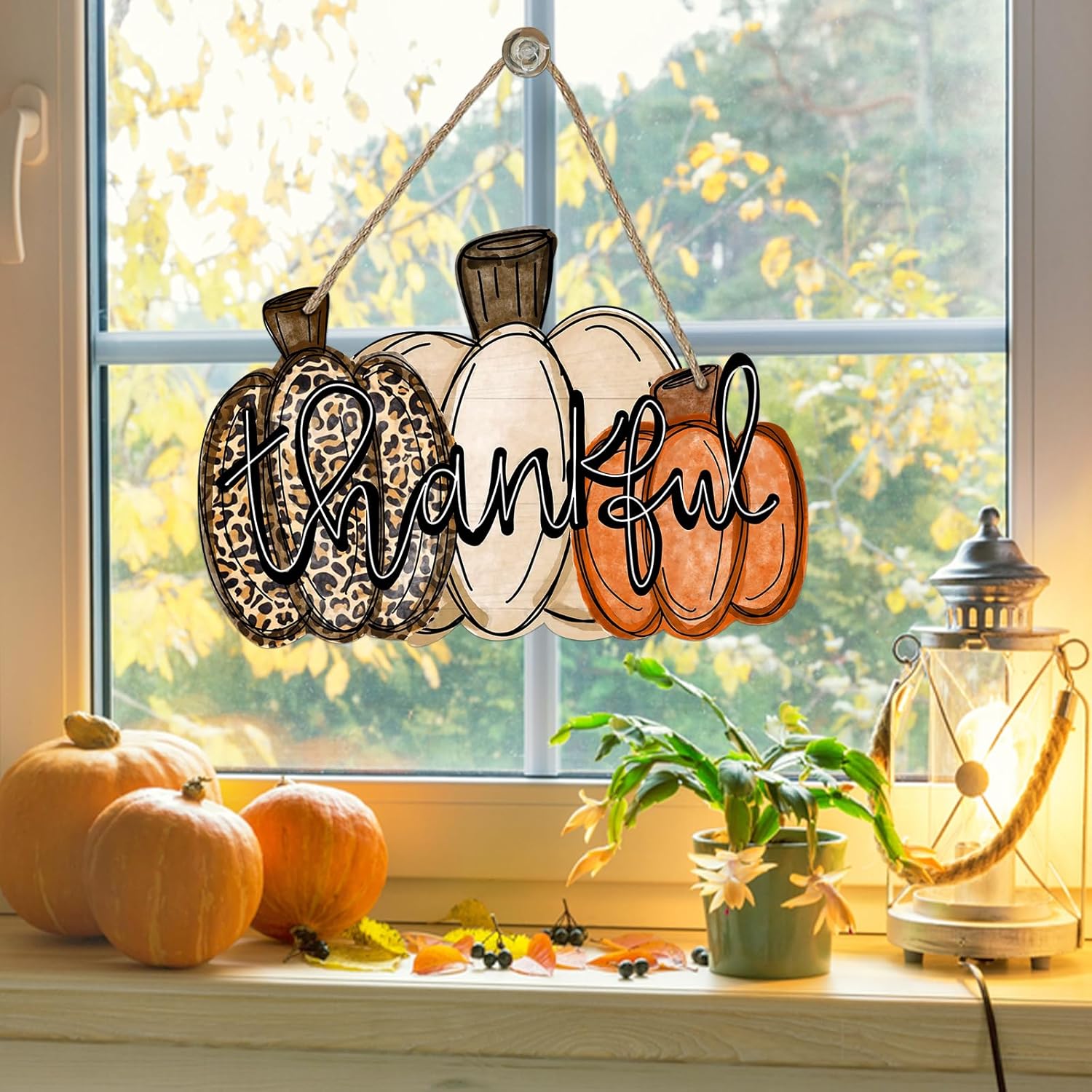 Deroro Fall Pumpkin Door Sign Thanksgiving Decor