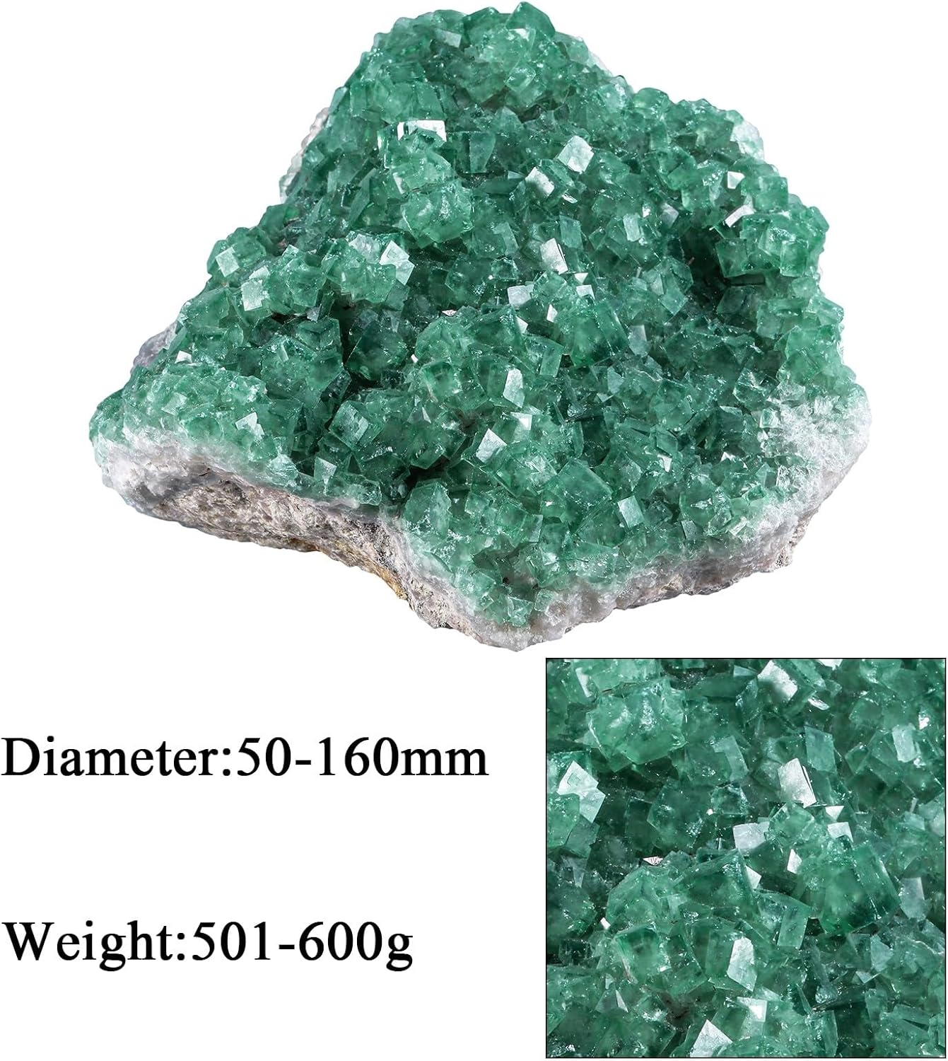 Rockcloud Natural Fluorite Crystal Geode Cluster for Meditation and Feng Shui