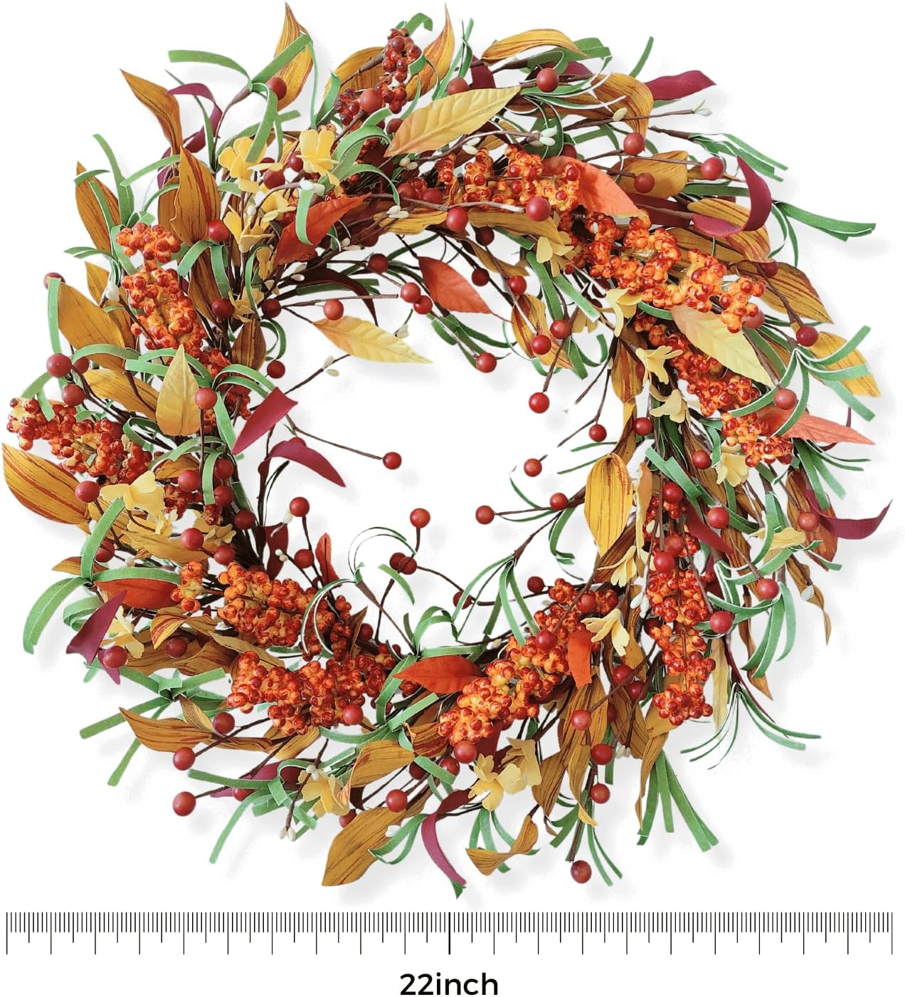 Appalachia Berry Fall Door Wreath - 22 Inch Handcrafted Autumn Decor