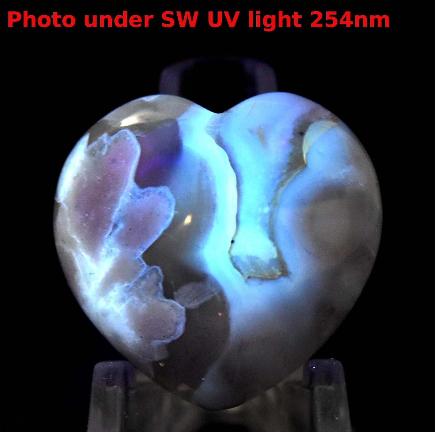 Pair 30mm Multicolored Agate Heart Gemstone
