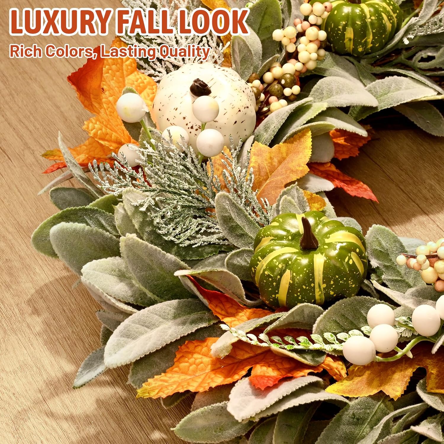 Stunning 22 Inch Fall Wreath for Front Door