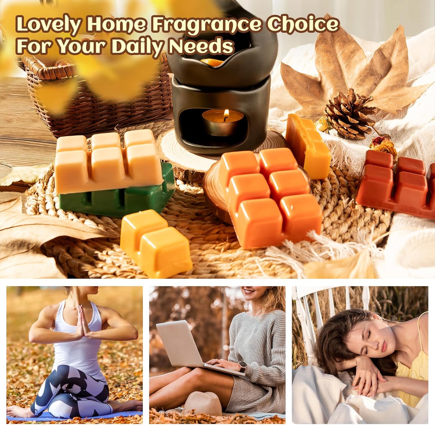 Snowsen Fall Wax Melts 8 Pack Soy Wax Cubes