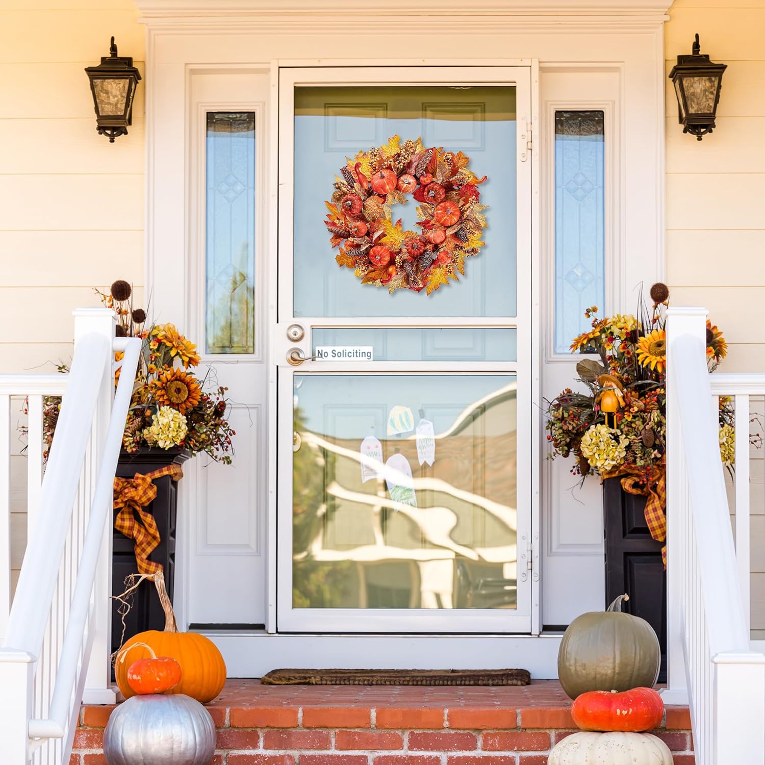 Sggvecsy 18 Inch Artificial Fall Wreath
