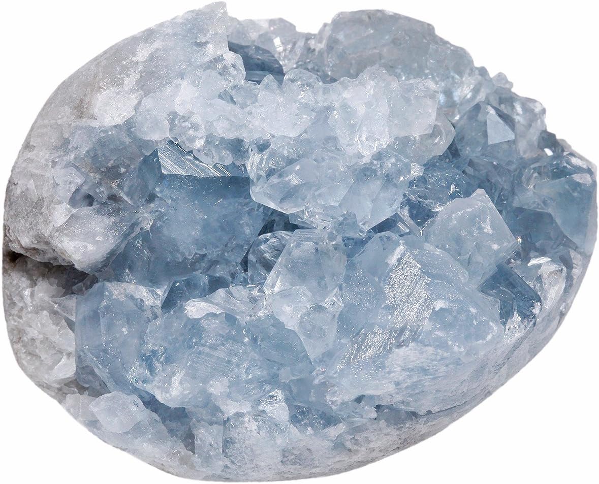 Rockcloud Natural Blue Celestite Crystal Cluster Home Decoration