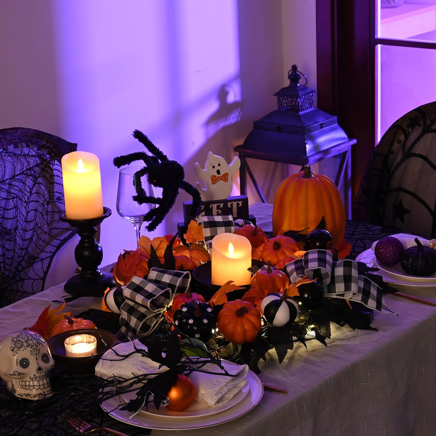 Valery Madelyn 24 Inch Collapsible Halloween Wreath with Lights