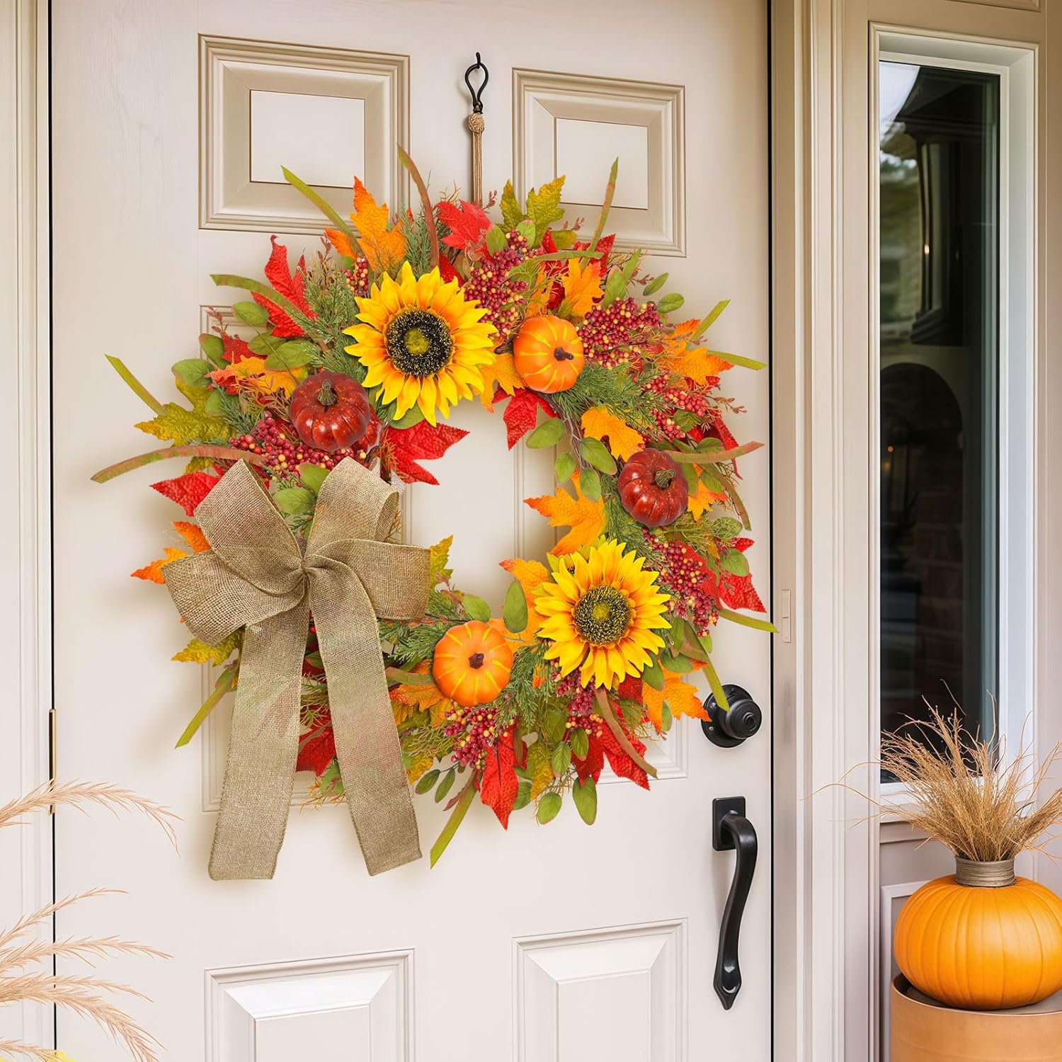 ICX 24-26 Inch Fall Wreath with Lights