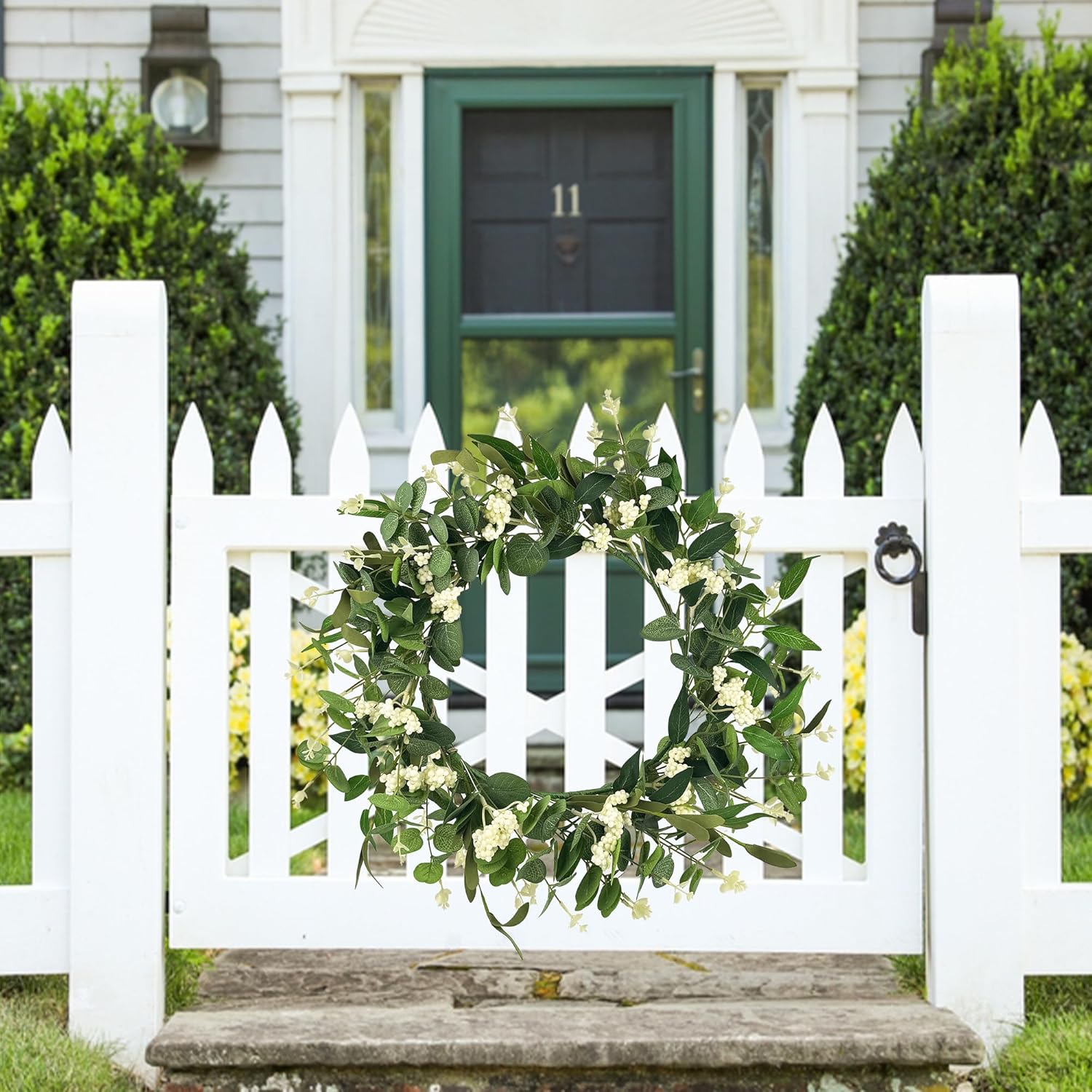 20 Inch Artificial Eucalyptus Wreath for Front Door