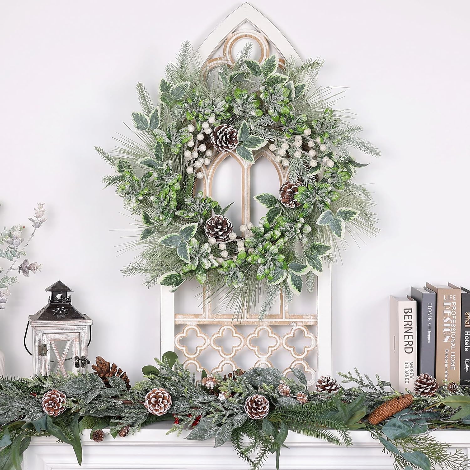 Winter Christmas Wreath 20 Inches for Front Door
