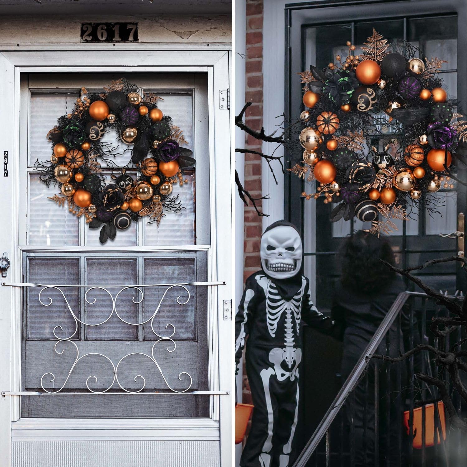 Valery Madelyn 18 Inch Pre-Lit Halloween Wreath with Lights