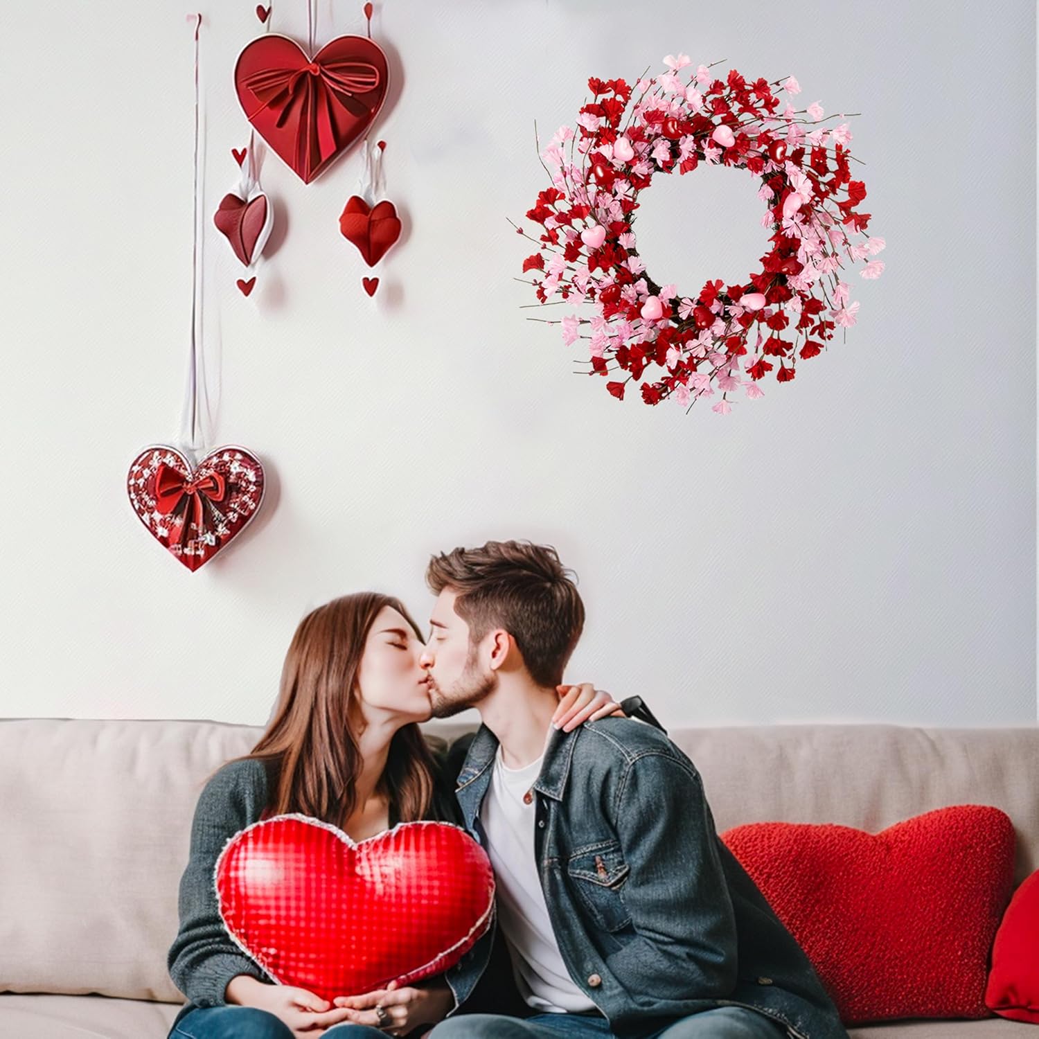 20 Inch Valentine Wreath for Front Door