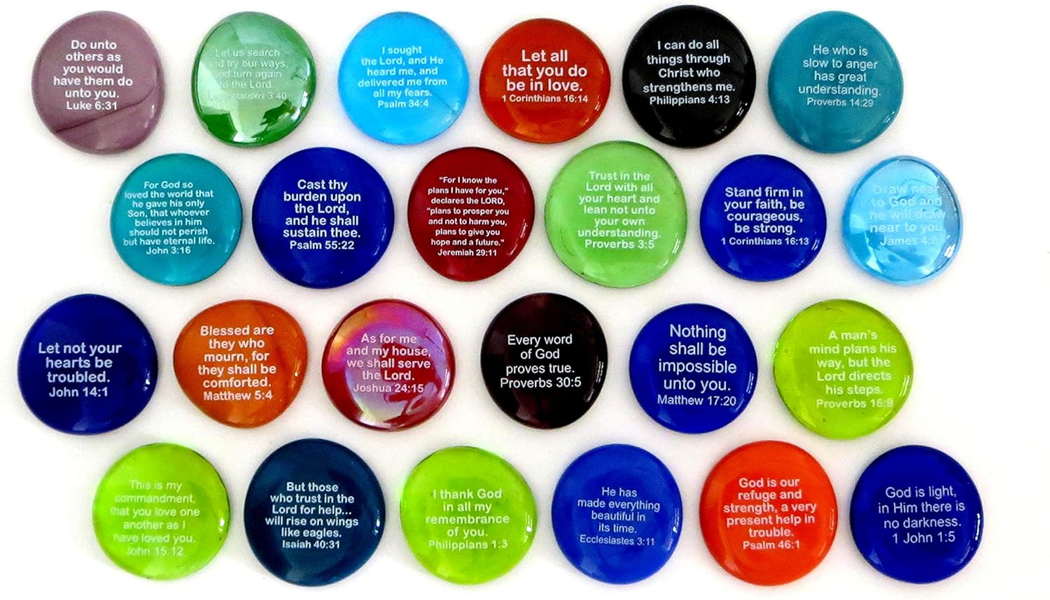 Lifeforce Glass Bible Verses Stones Set I