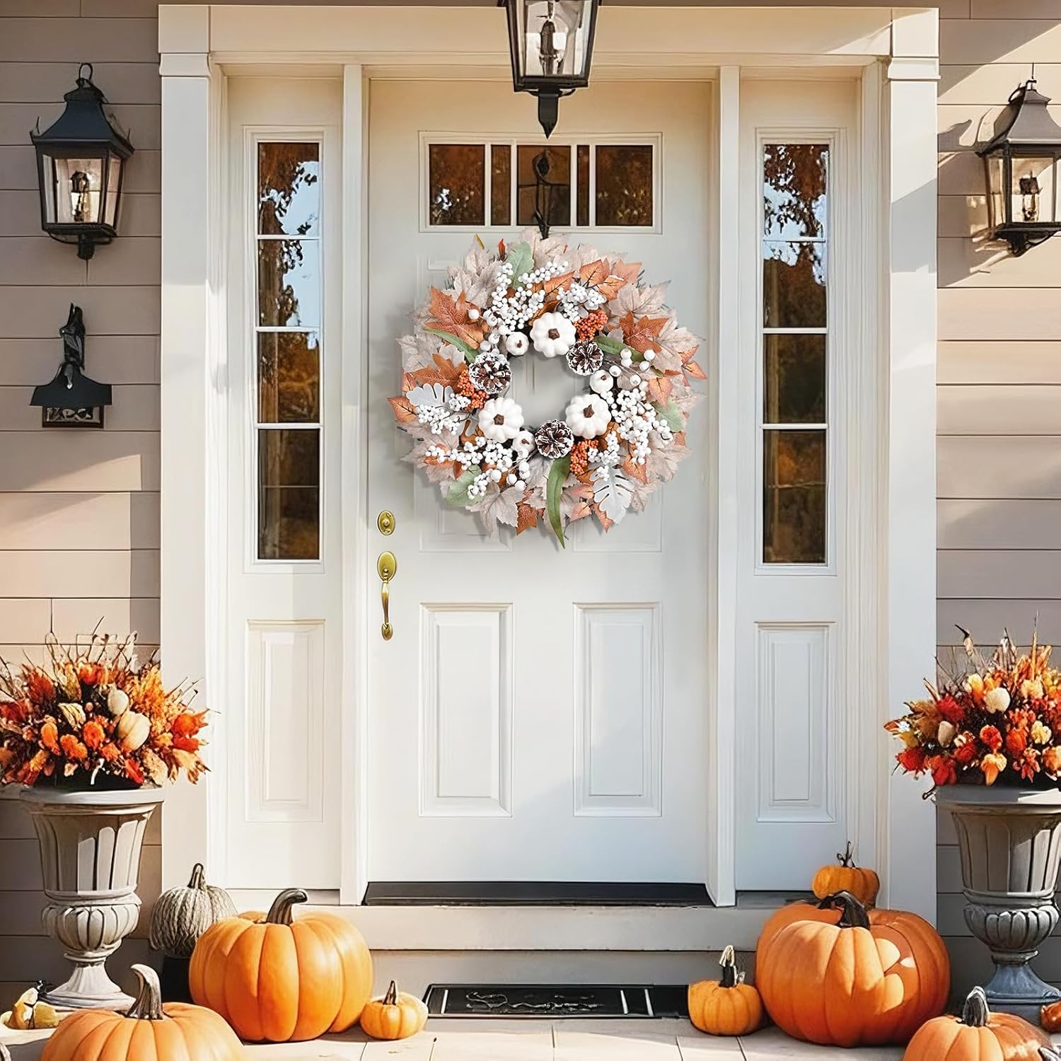 Fall Decorations for Home 20 Inch Wreath with Lights