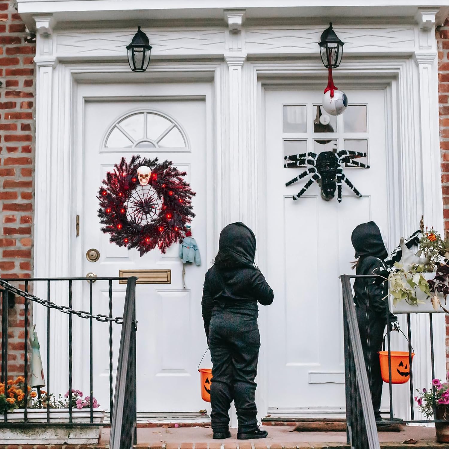 22 Inch Halloween Wreath with Lights
