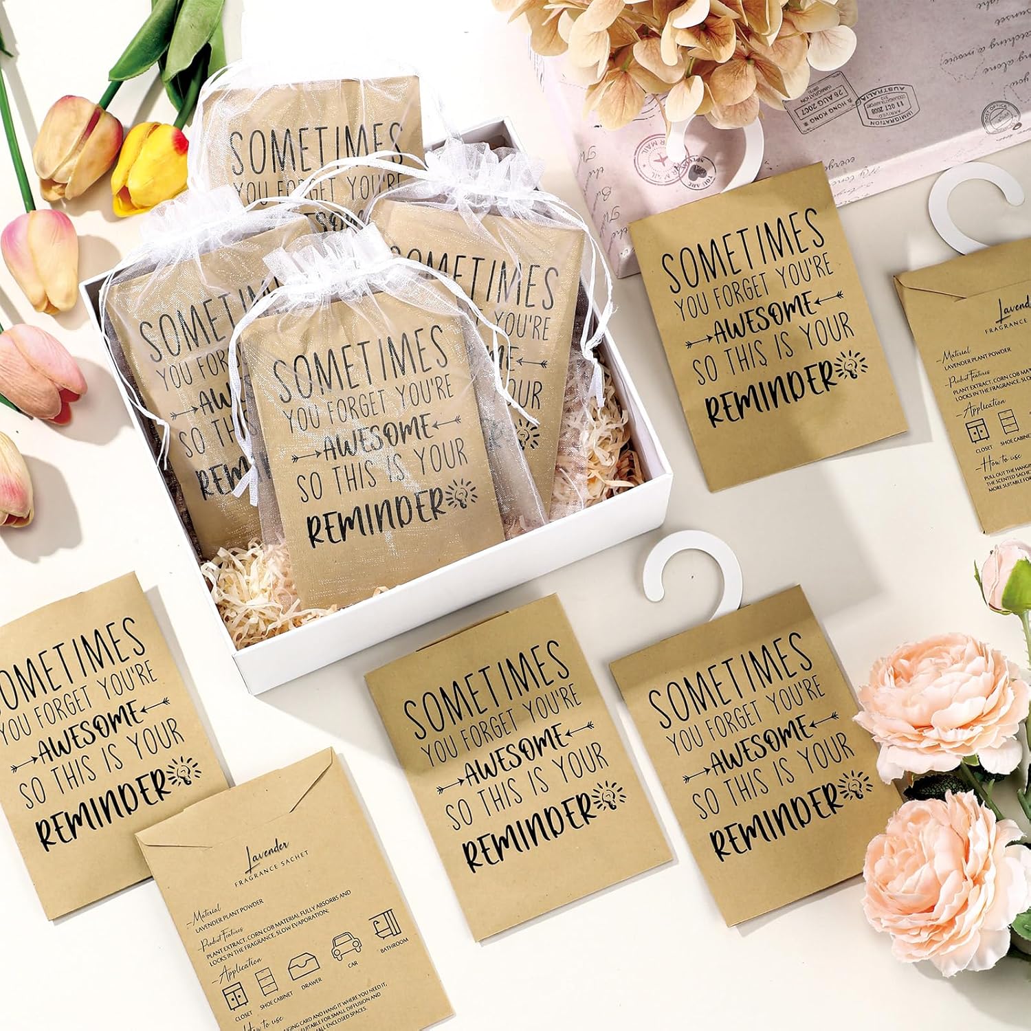 50 Piece Employee Appreciation Lavender Scented Sachet Gift Set