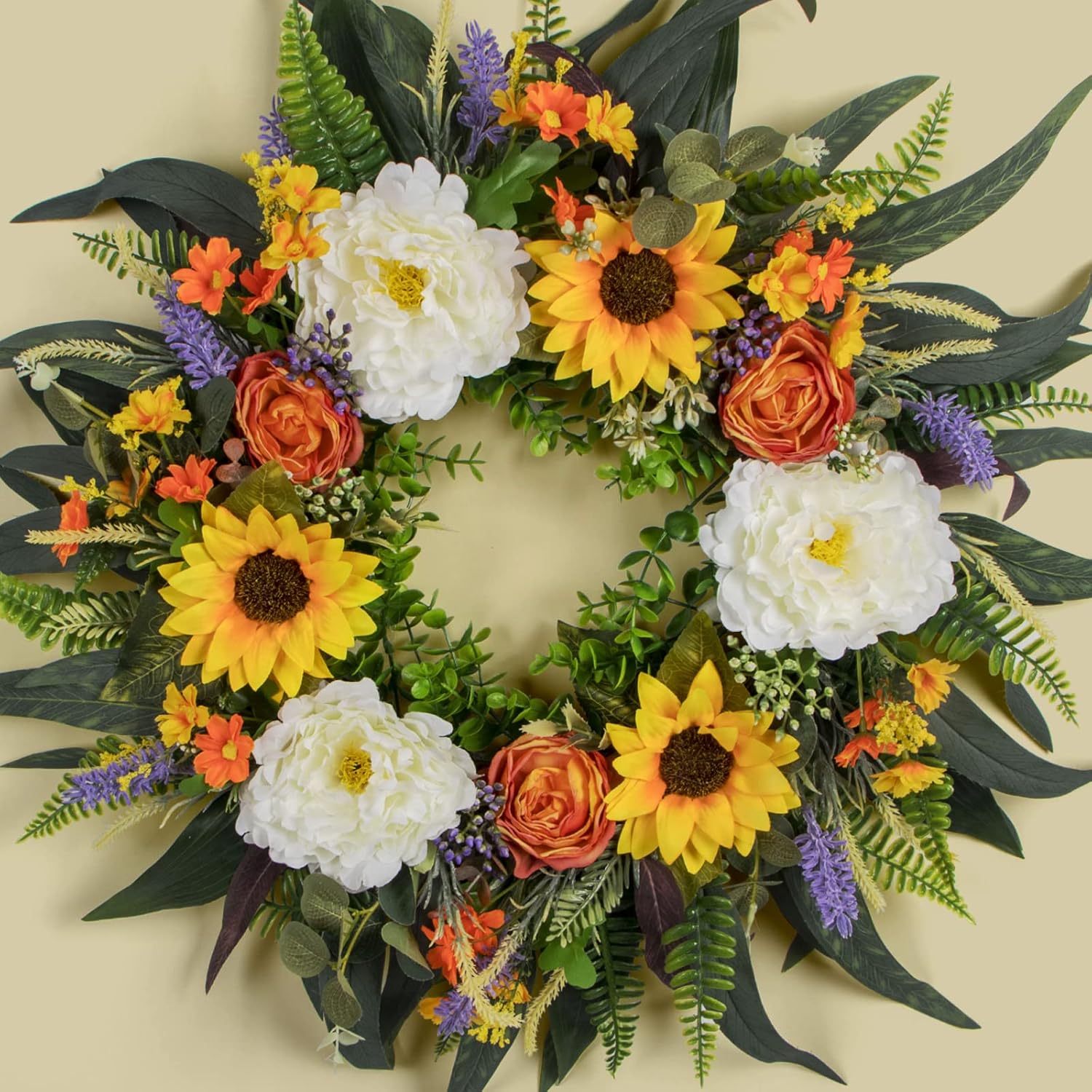 Kmise 22 Inch Spring Fall Wreath for Front Door