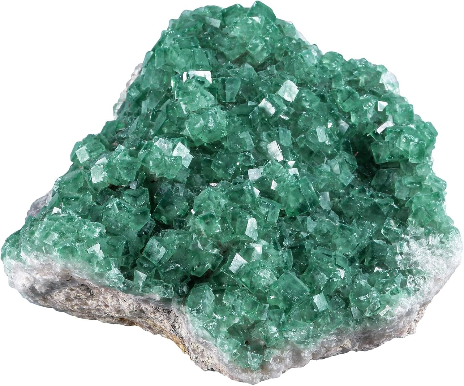 Rockcloud Natural Fluorite Crystal Geode Cluster for Meditation and Feng Shui