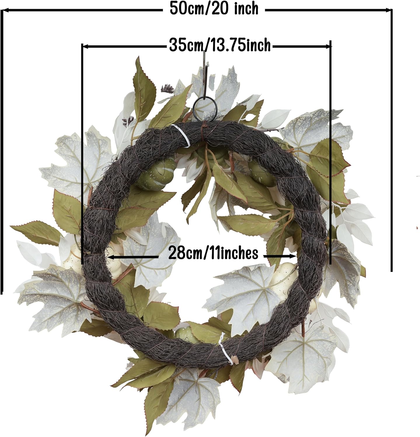 20-Inch Fall Wreath for Front Door and Wall