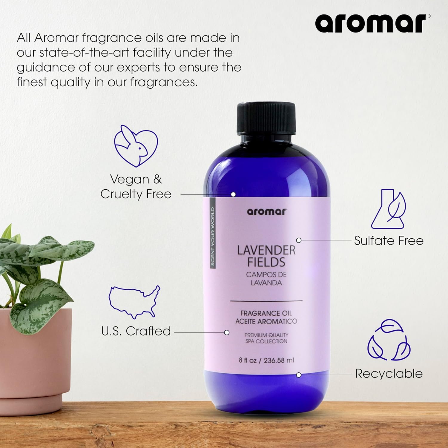 AROMAR Premium Fragrance Oil 8oz Assorted Scents