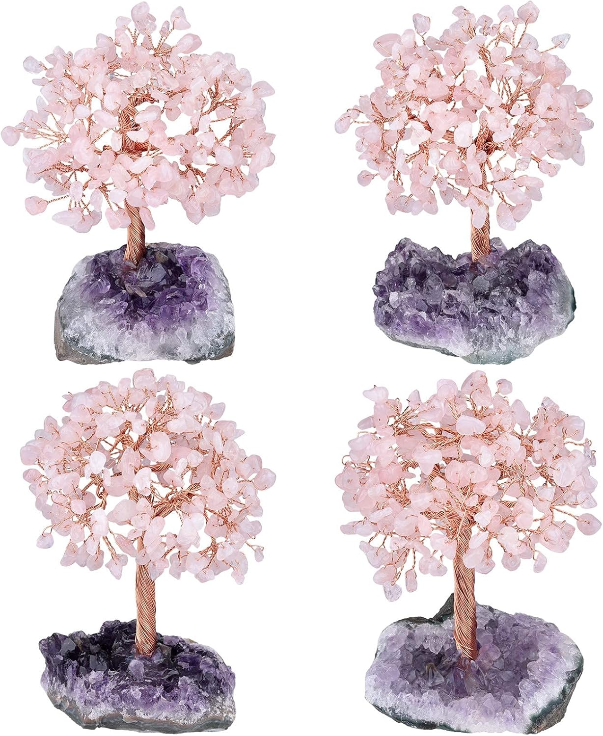 Mookaitedecor Bundle - 2 Item Indoor Fountain Stones with Chakra Bag and Crystal Bonsai Tree with Amethyst Base