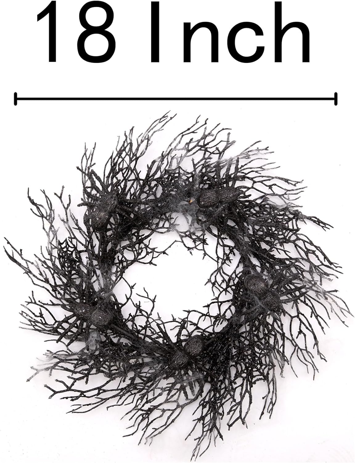 18 Inch Halloween Wreath with Spiders and Webs