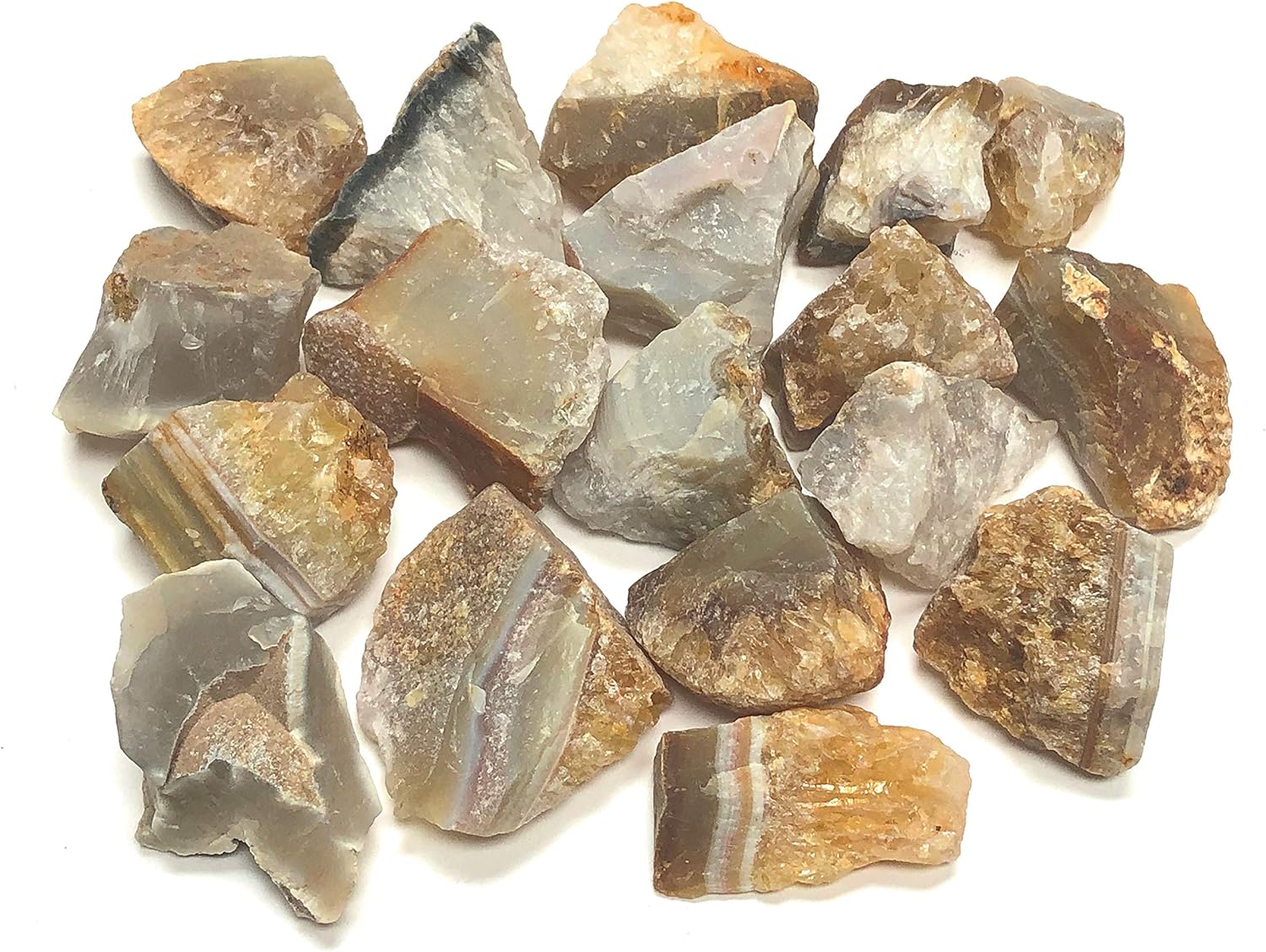 Rough Natural Agate Stones - 1 Velvet Bag 12 Pound